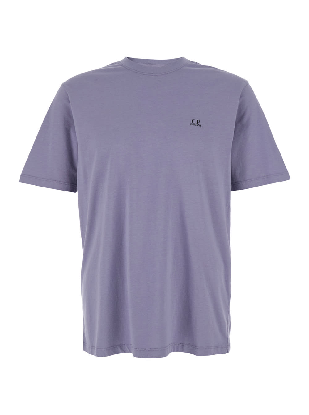 C.p. Company Violet T-shirt With Logo Printed On The Front