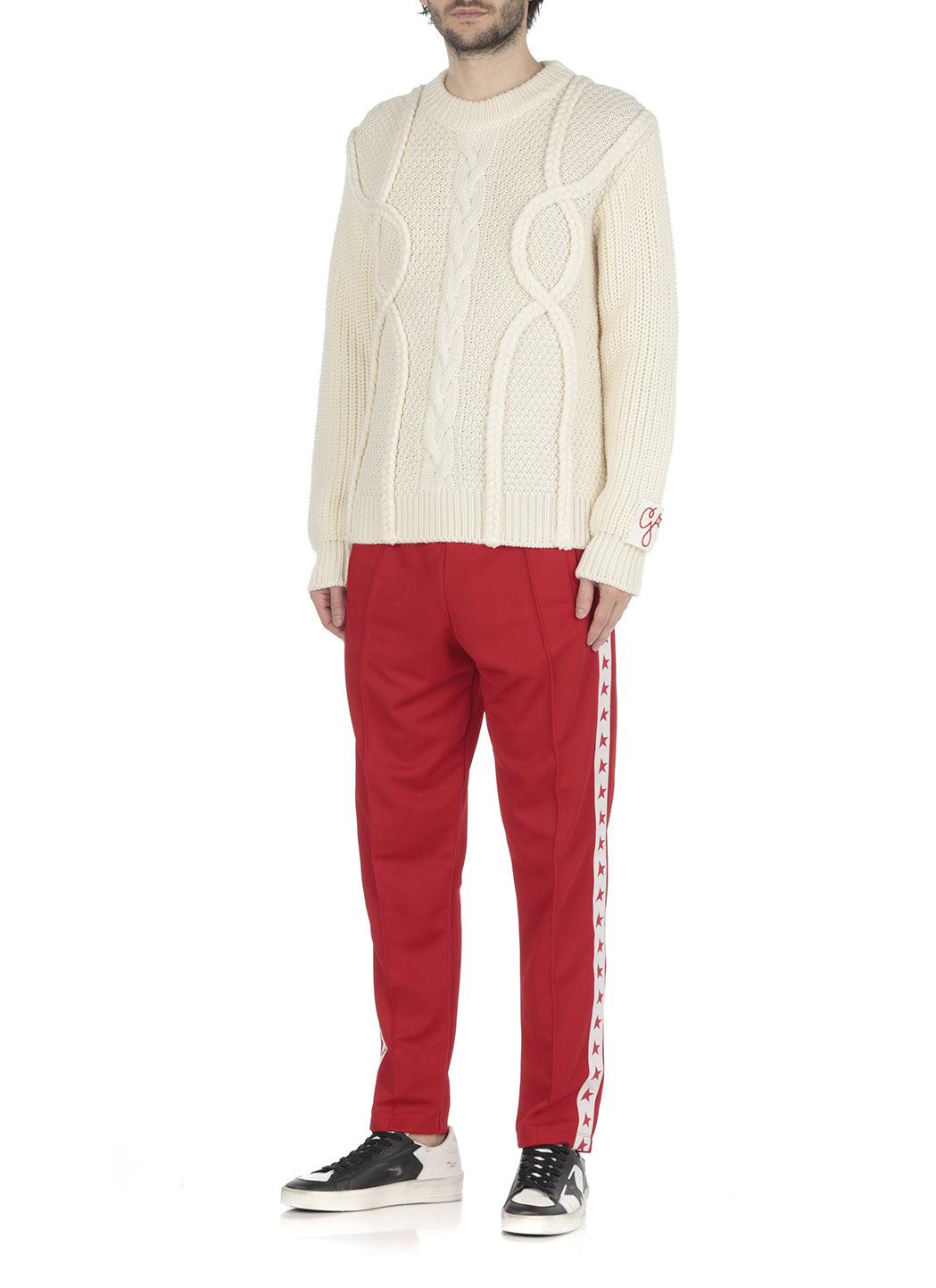 Shop Golden Goose Ribbed Knit Crewneck Jumper In Yellow Cream