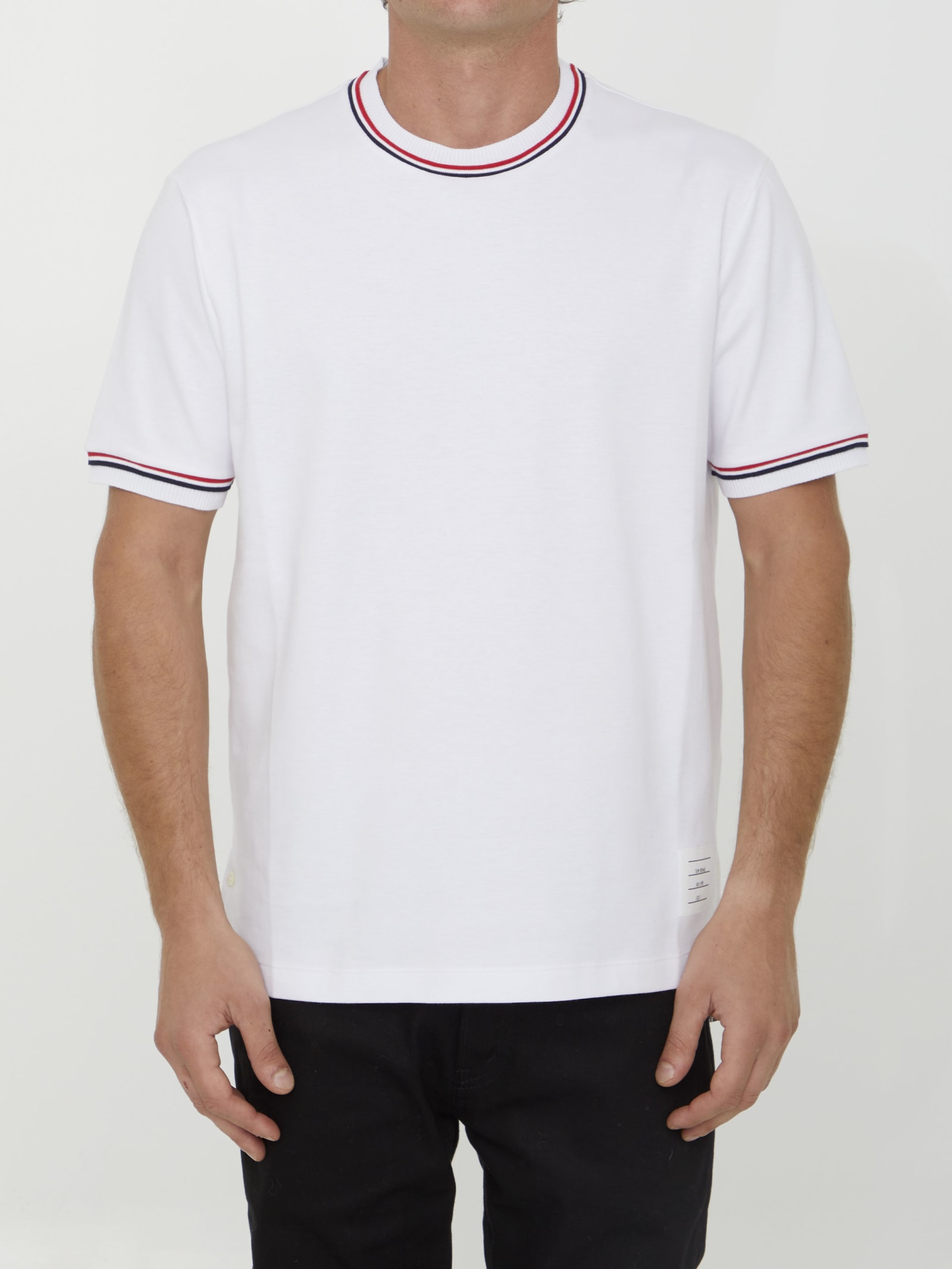 Shop Thom Browne White Cotton T-shirt