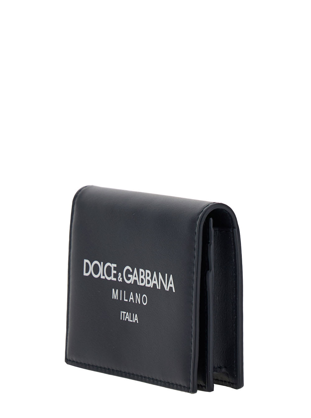 Shop Dolce & Gabbana Black Card-holder With Logo Detail In Leather Man