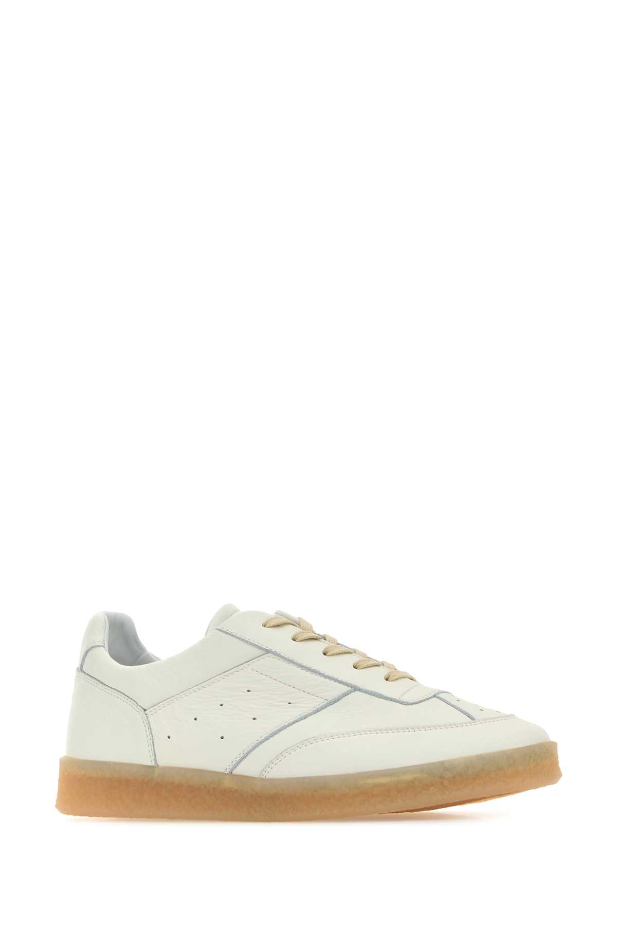 Shop Mm6 Maison Margiela White Leather Sneakers