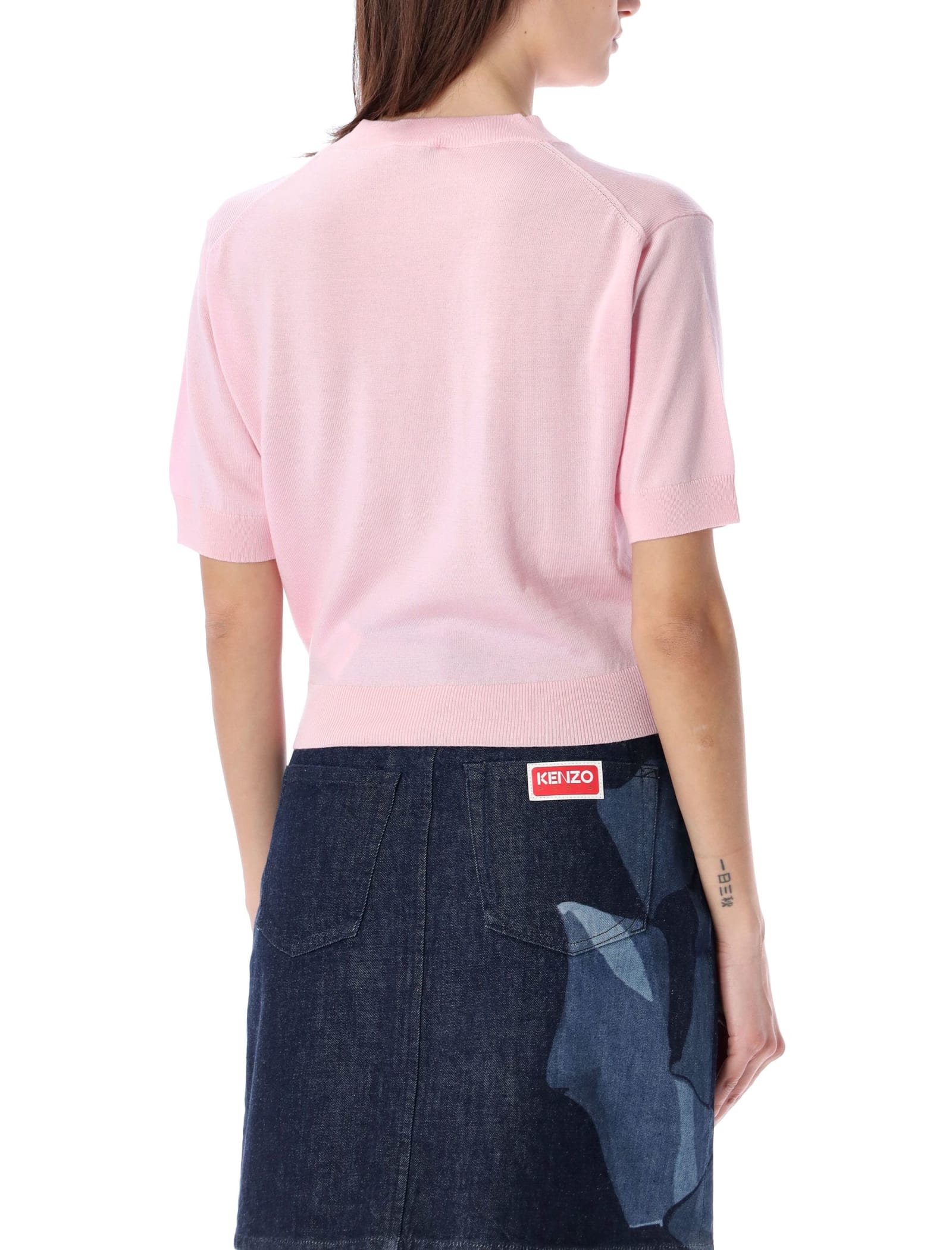 Shop Kenzo Boke Crest Short Sleeve Jumper In Faded Pink