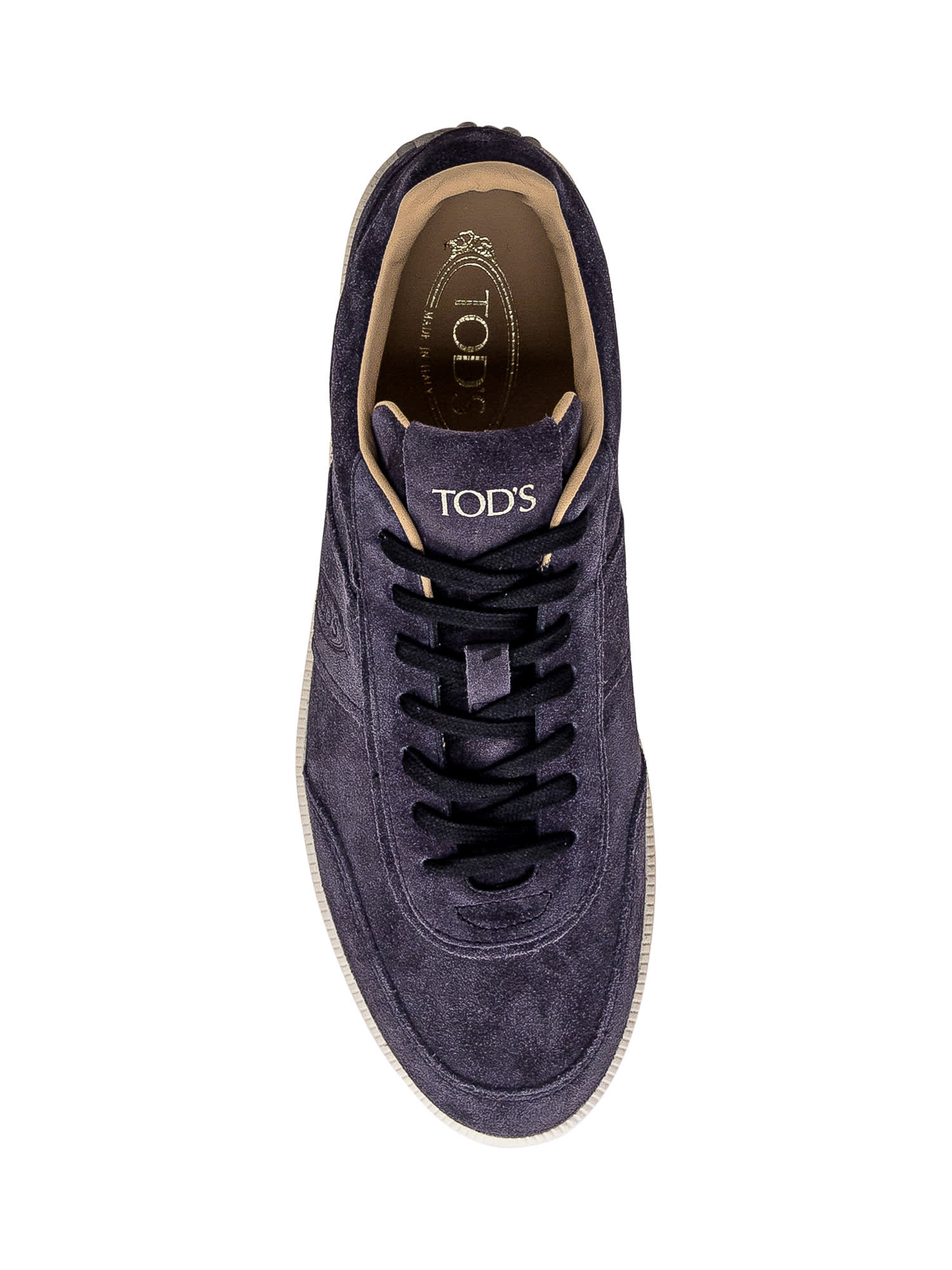 Shop Tod's Leather Sneaker In Blue