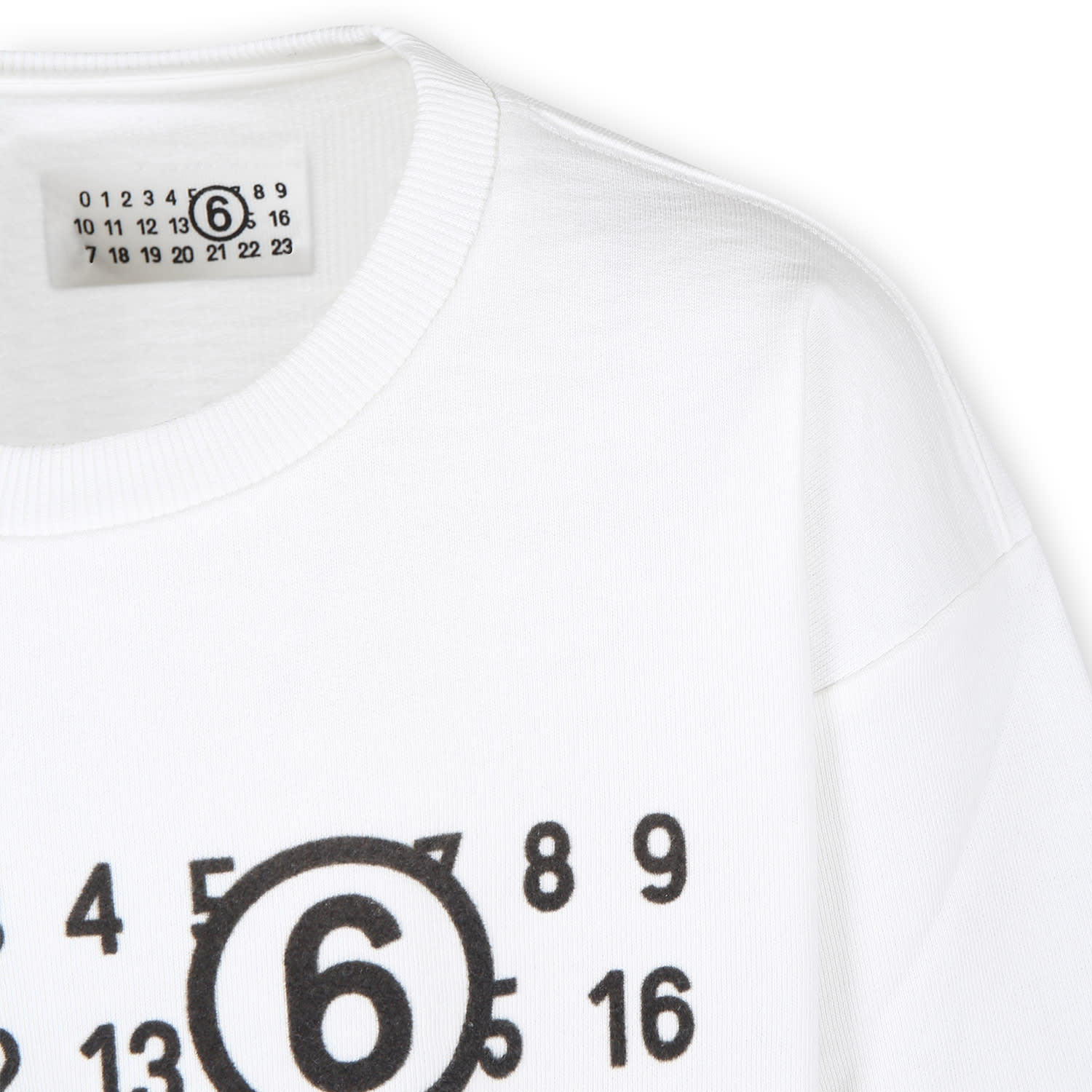 Shop Mm6 Maison Margiela White Sweatshirt For Kids With Numbers