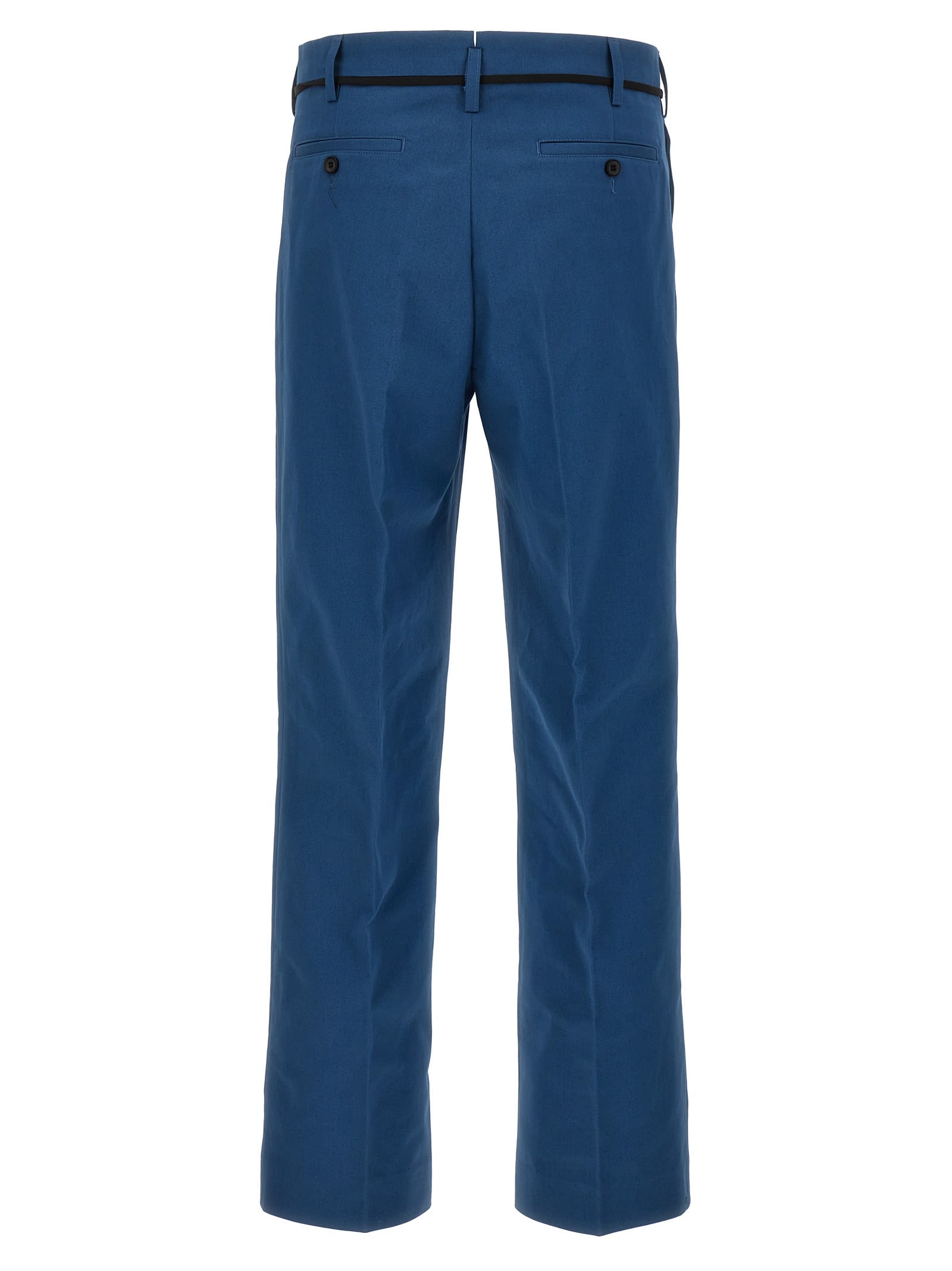 Shop Marni Gabardine Trousers In Blue