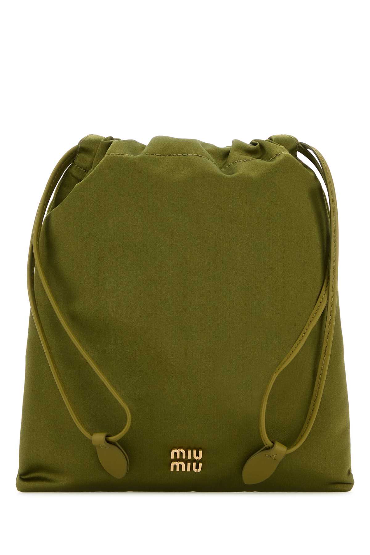 Olive Green Satin Pouch