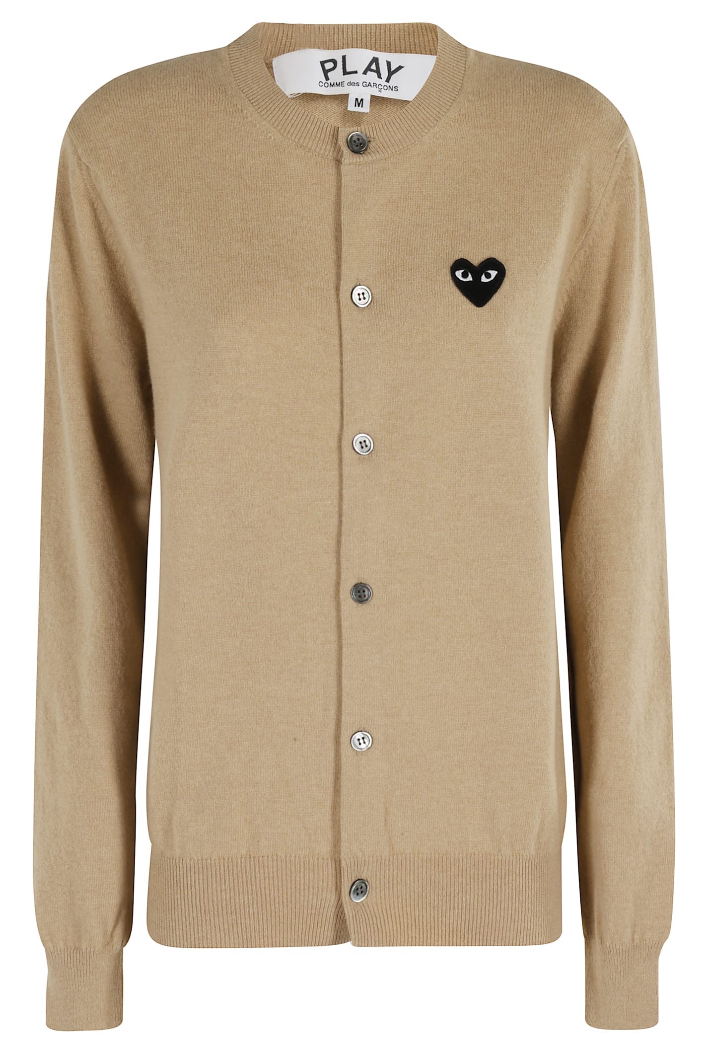 Comme Des Garçons Play Round Neck Black Emblem In Neutral
