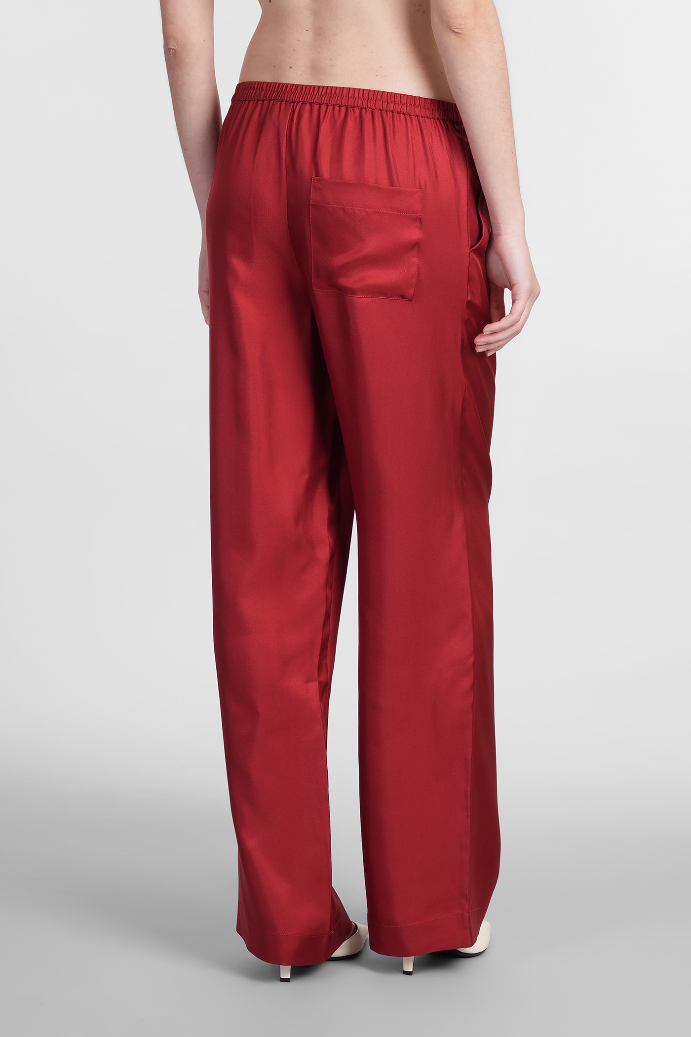 Shop Loulou Studio Alera Pants In Red Silk