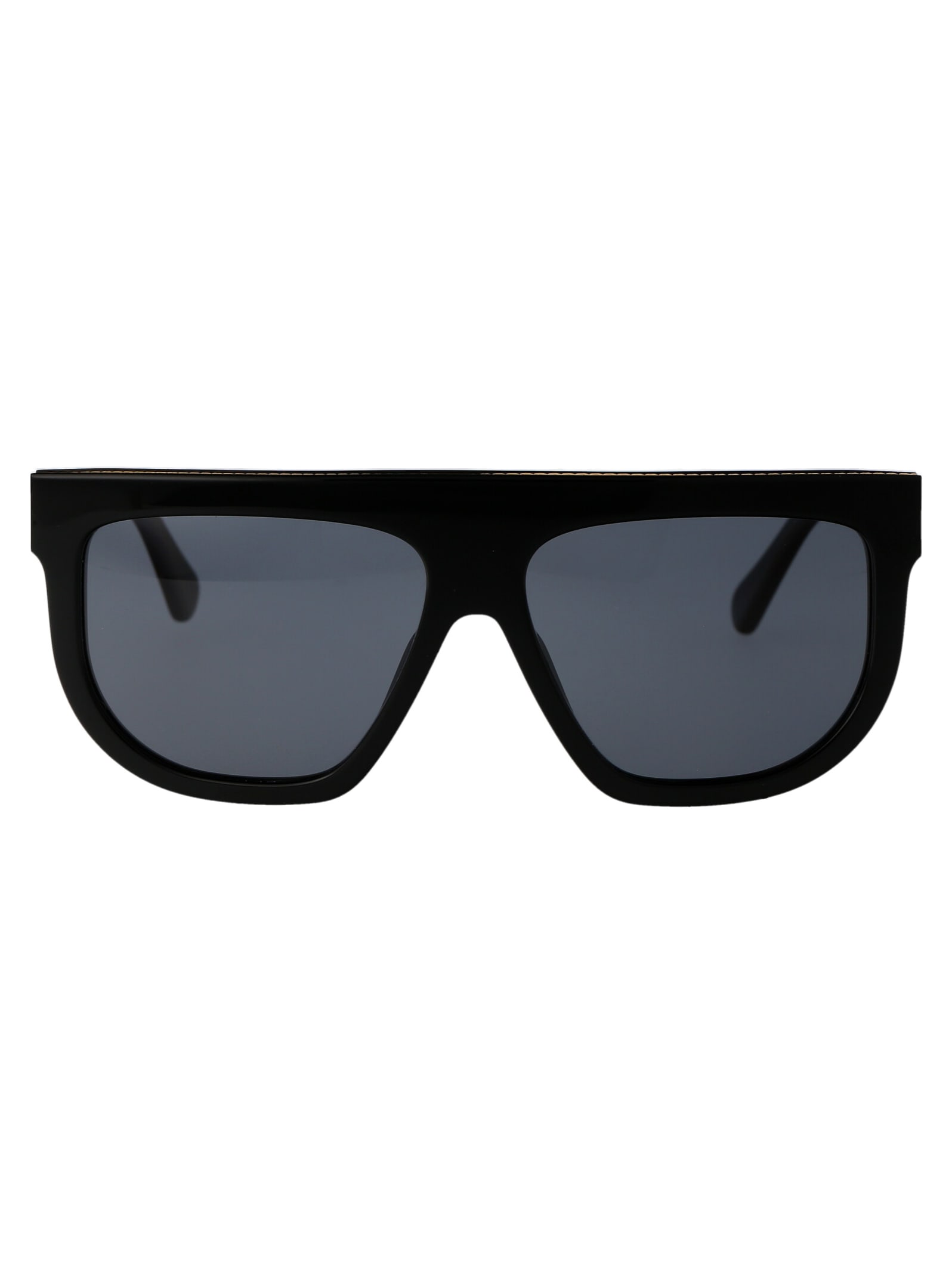 Shop Stella Mccartney Falabella Sunglasses In 01a Shiny Black / Smoke