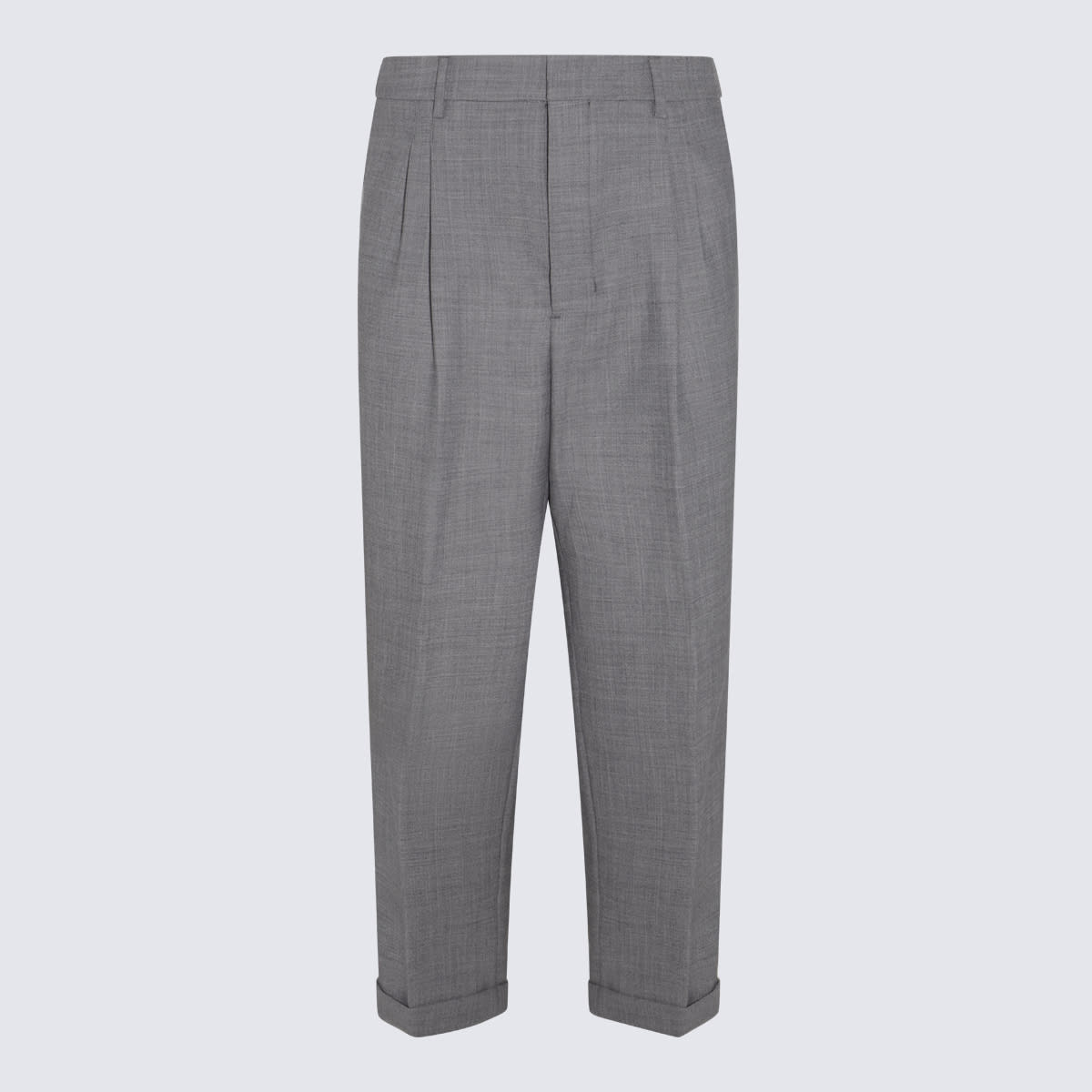 Shop Ami Alexandre Mattiussi Grey Wool Blend Pants