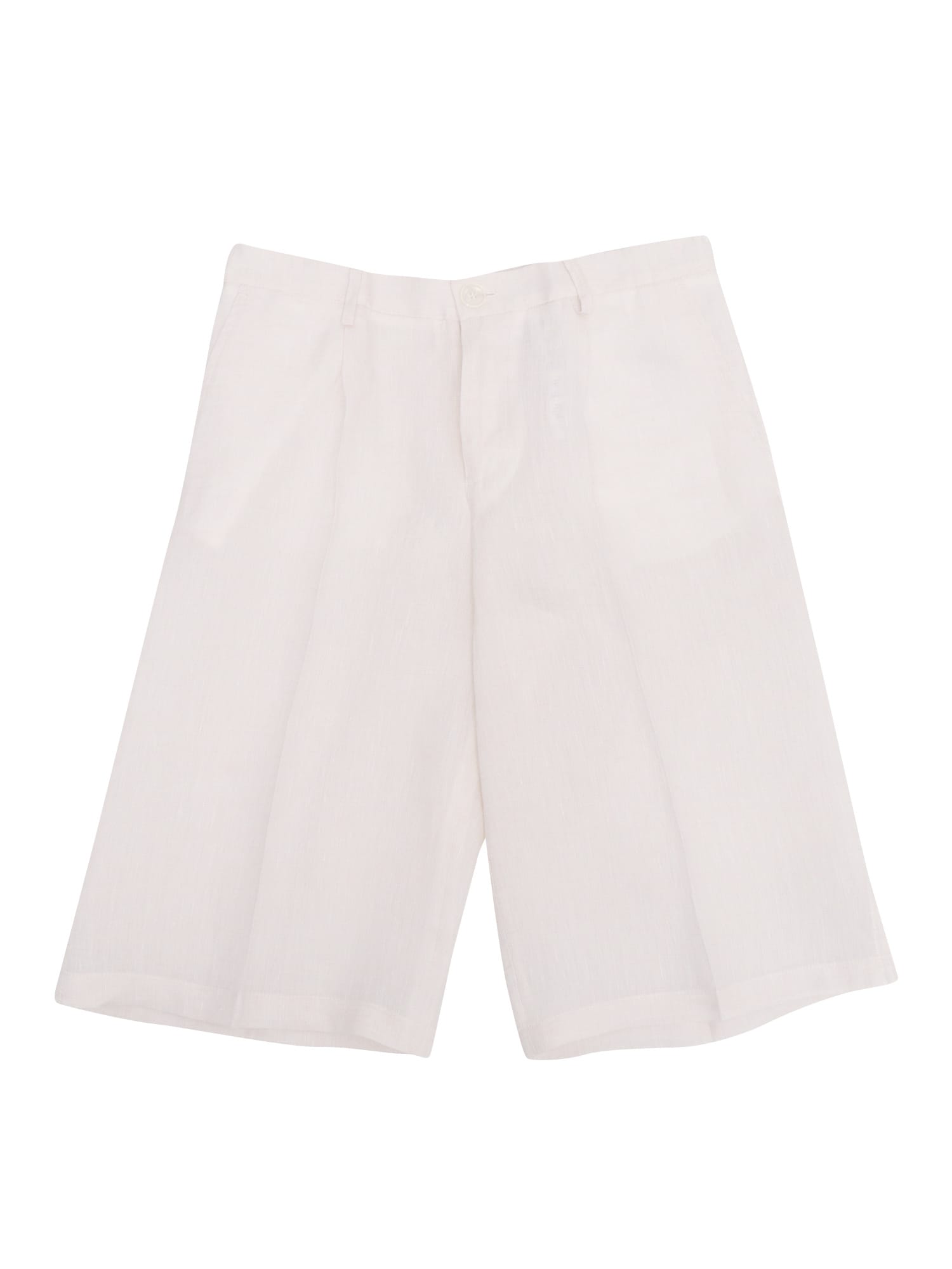 Shop Dolce & Gabbana D&g Linen Bermuda Shorts In Beige