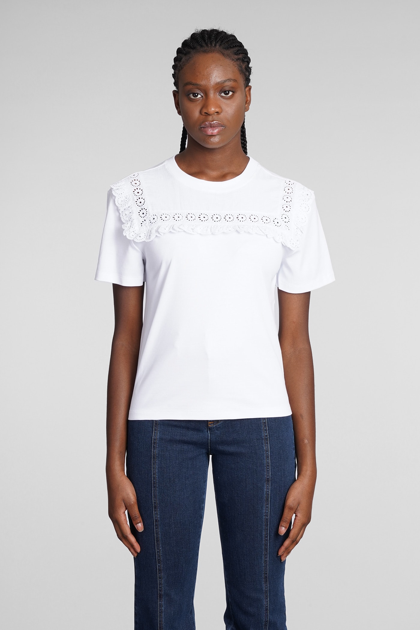 See By Chloé Item O-neck Short-sleeved T-shirt In White