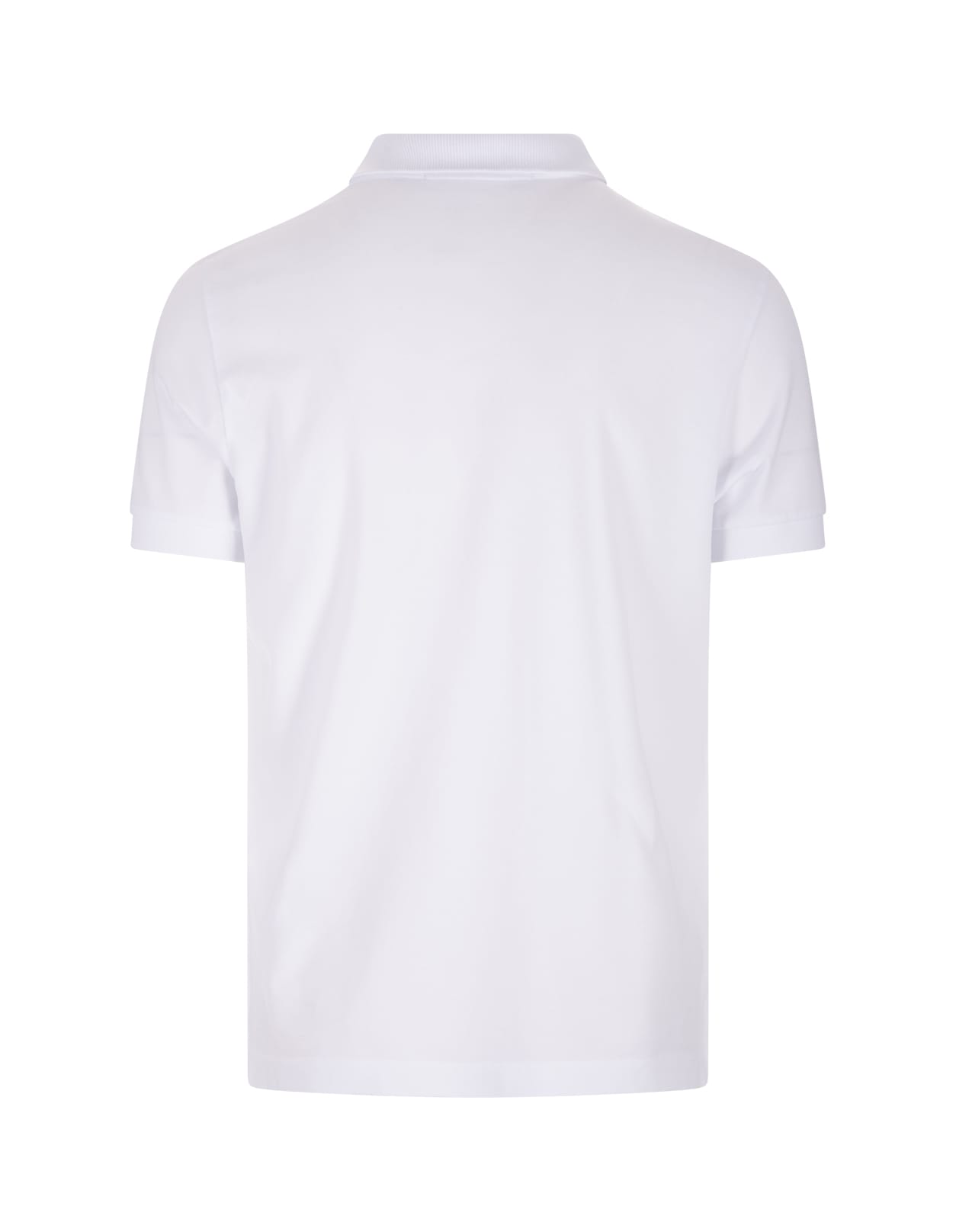Shop Stone Island White Piqué Slim Fit Polo Shirt