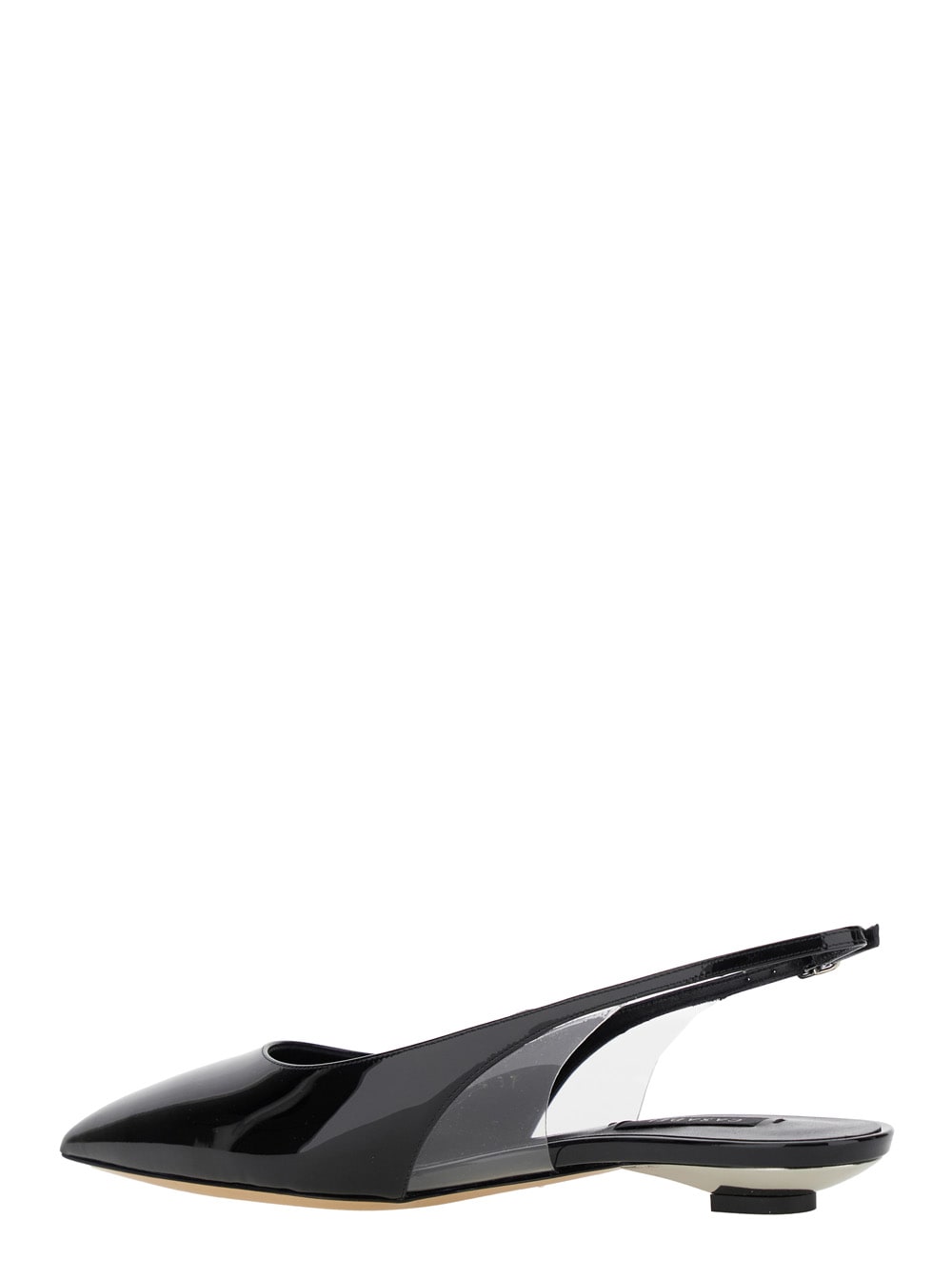 Casadei 'miniblade Tiffany' Black Slingback Ballet Shoes In Patent Leather Woman In Black