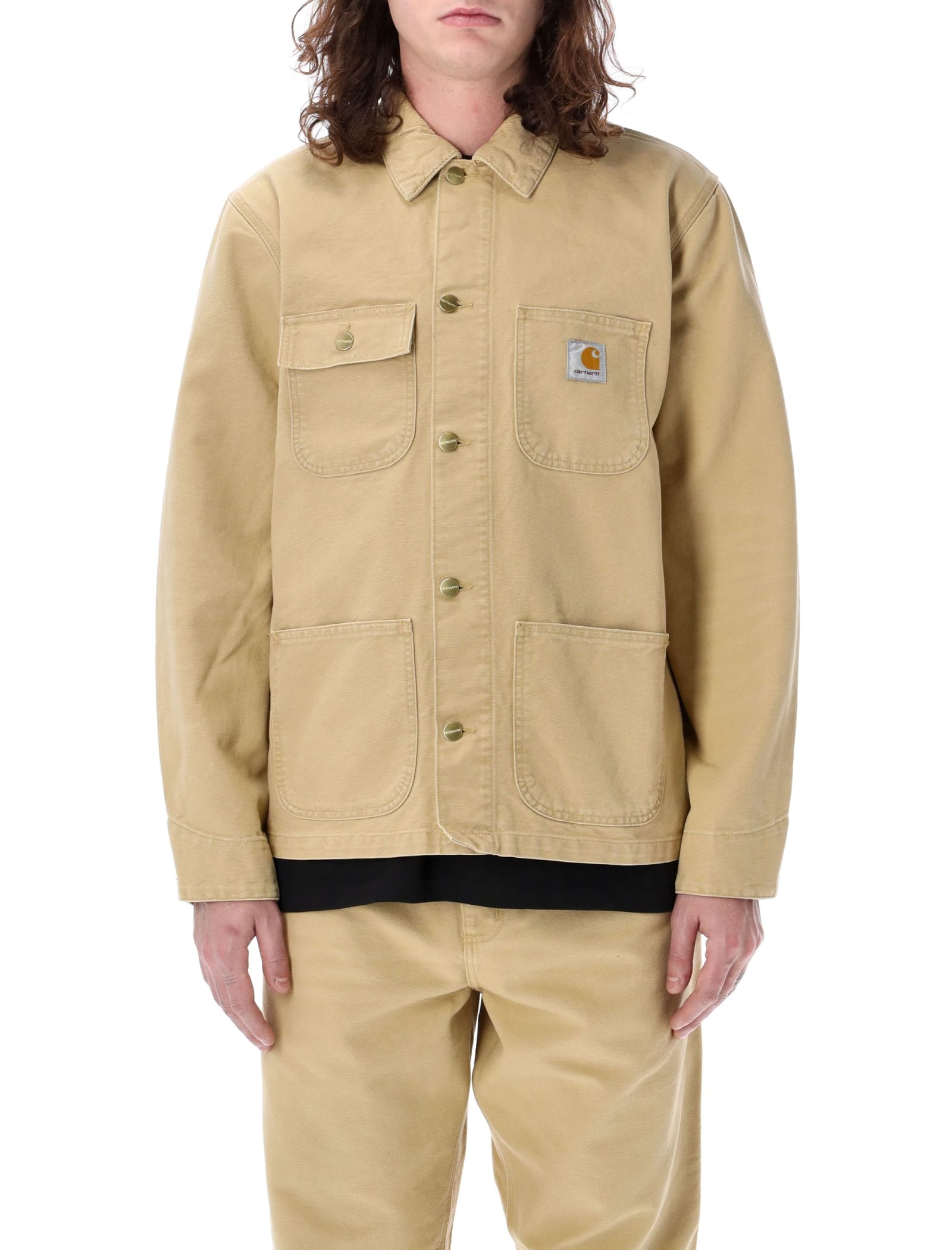 Carhartt Michigan Organic Cotton Shirt Jacket In Bourbon Aged Canvas