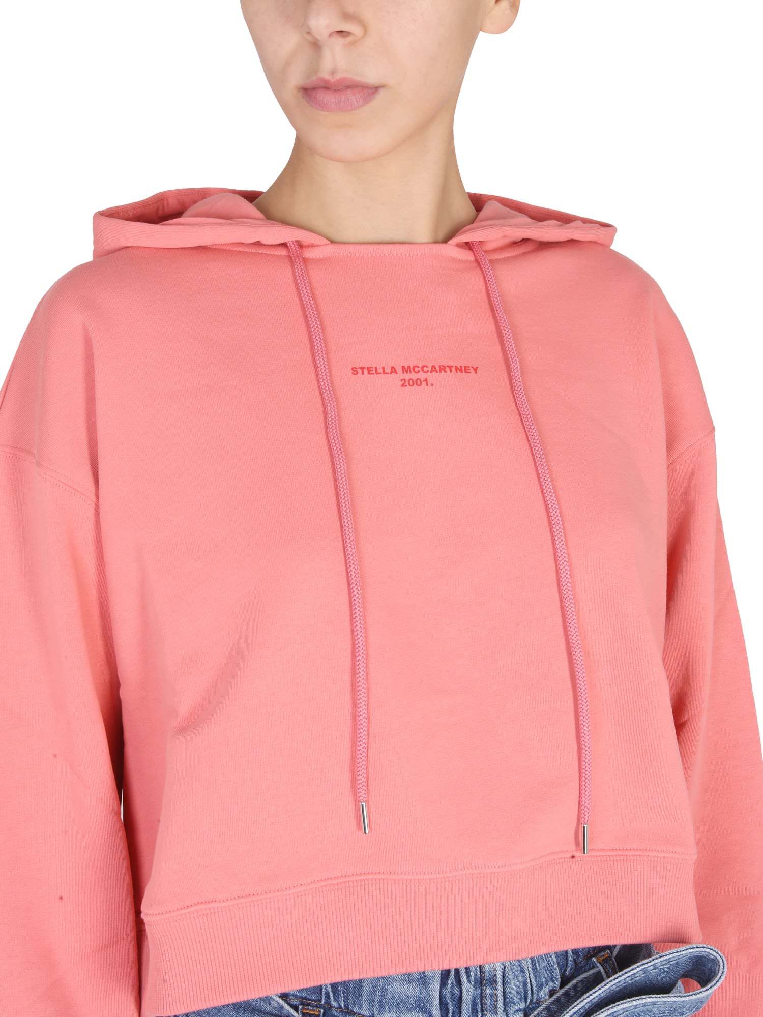 Stella Mccartney Sweatshirt With Logo Embroidery In Pink