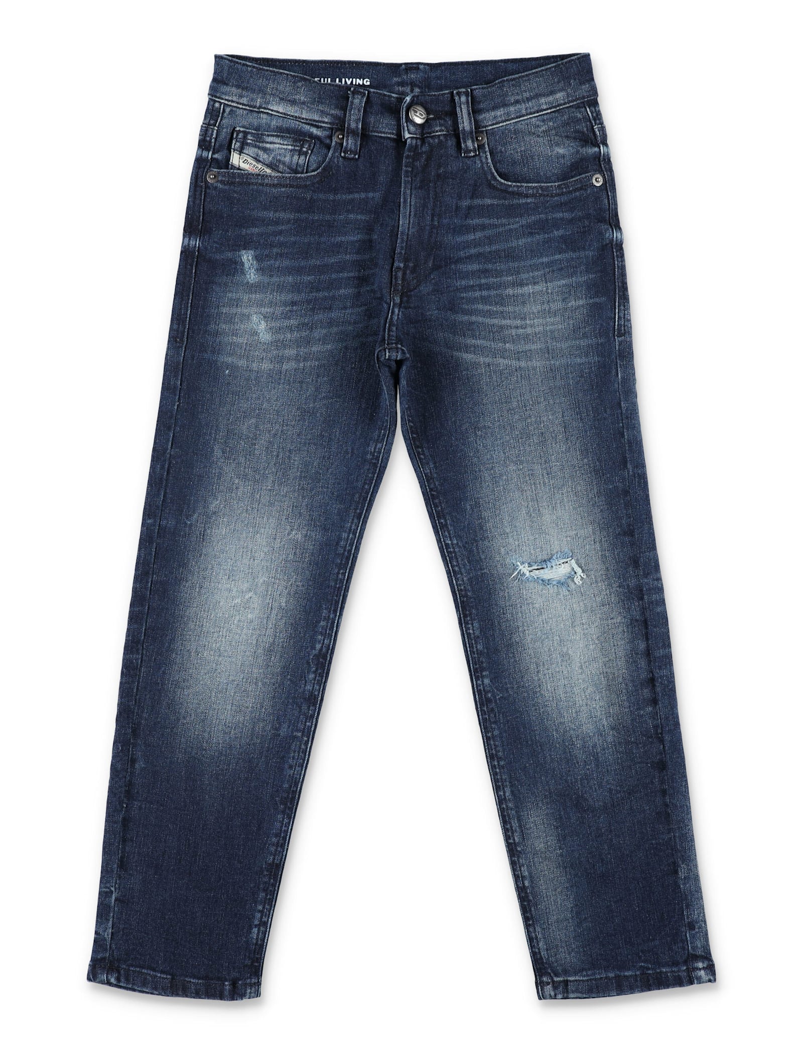 Diesel Kid - 2010-j Regular Fit Distressed Jeans In Blue