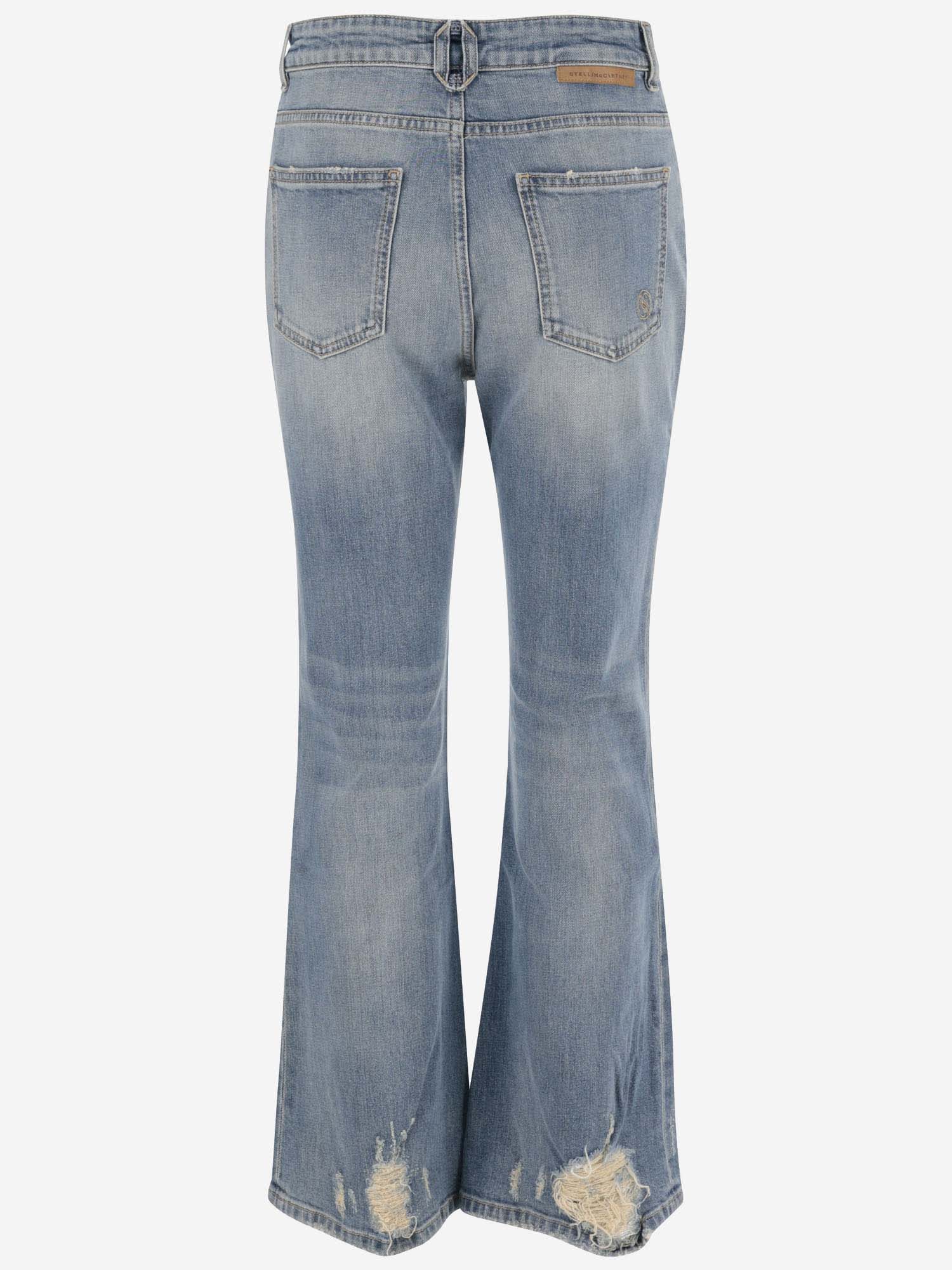 Shop Stella Mccartney Stretch Denim Flared Jeans In Azzurro