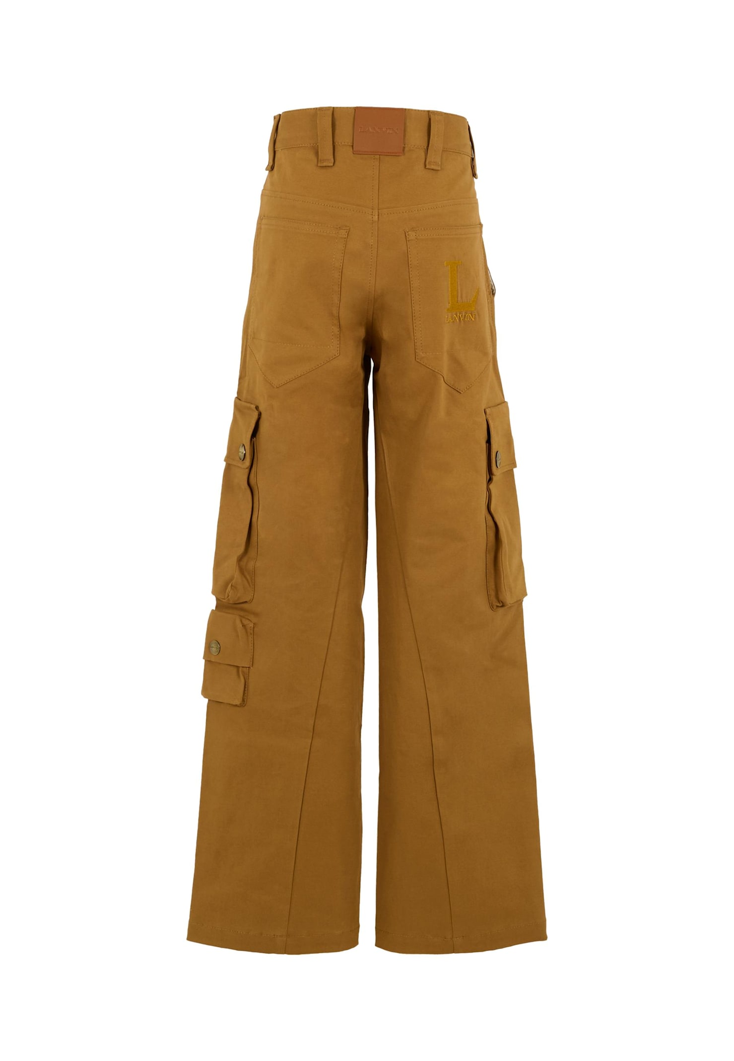 Lanvin Brown Trousers For Boy With Logo In Brown