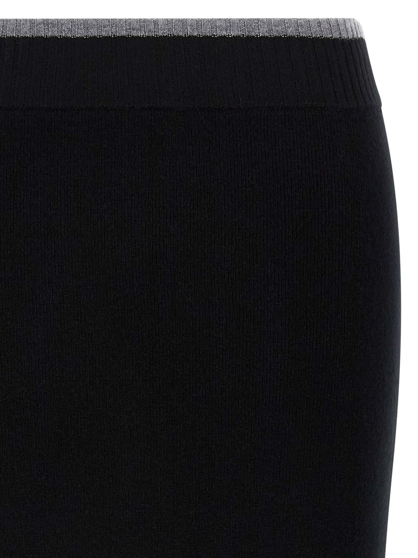 Pinko Nuova Guinea Ribbed Knit Skirt In Black