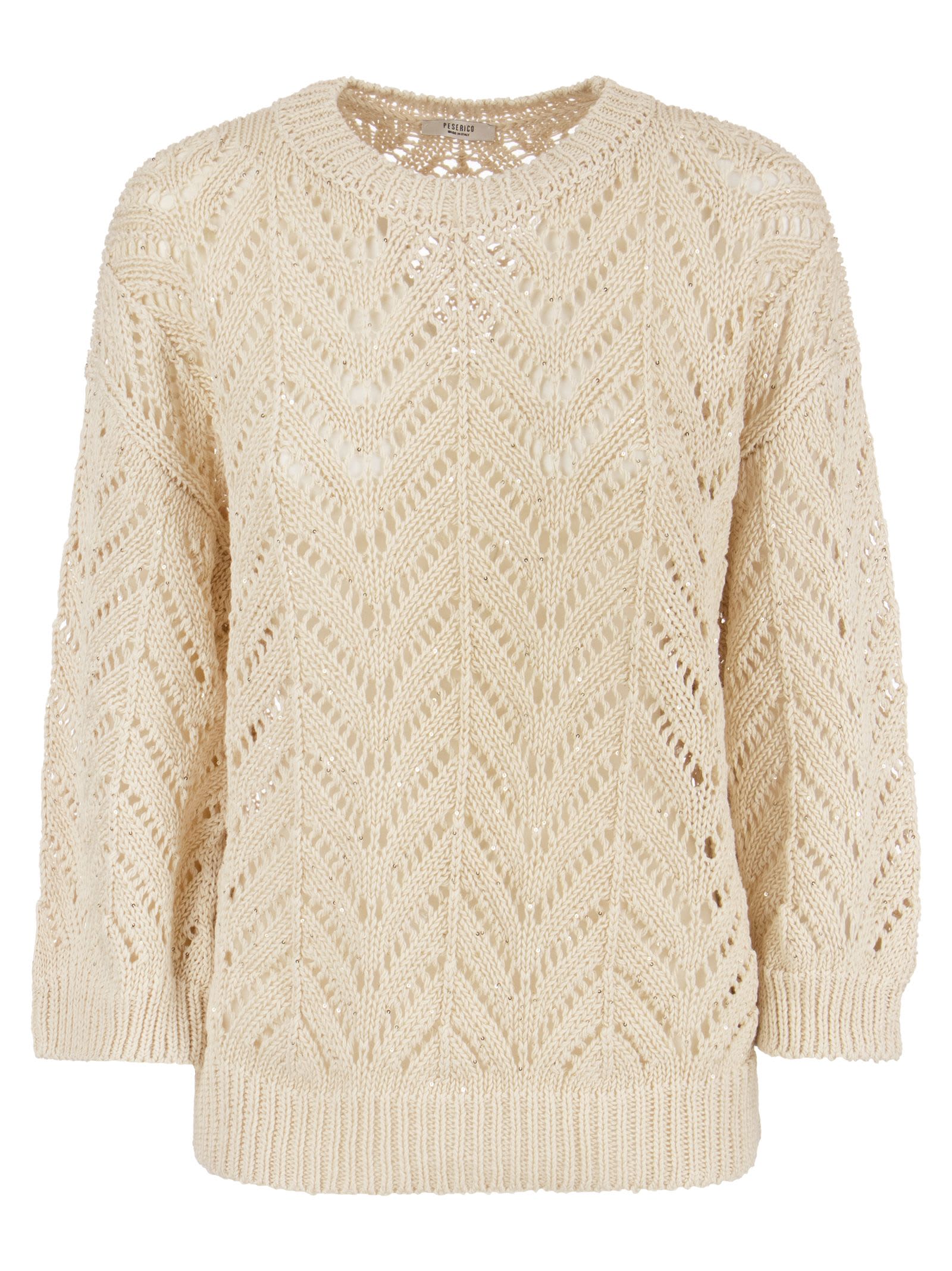 Peserico Cotton Yarn Sweater With Sequins
