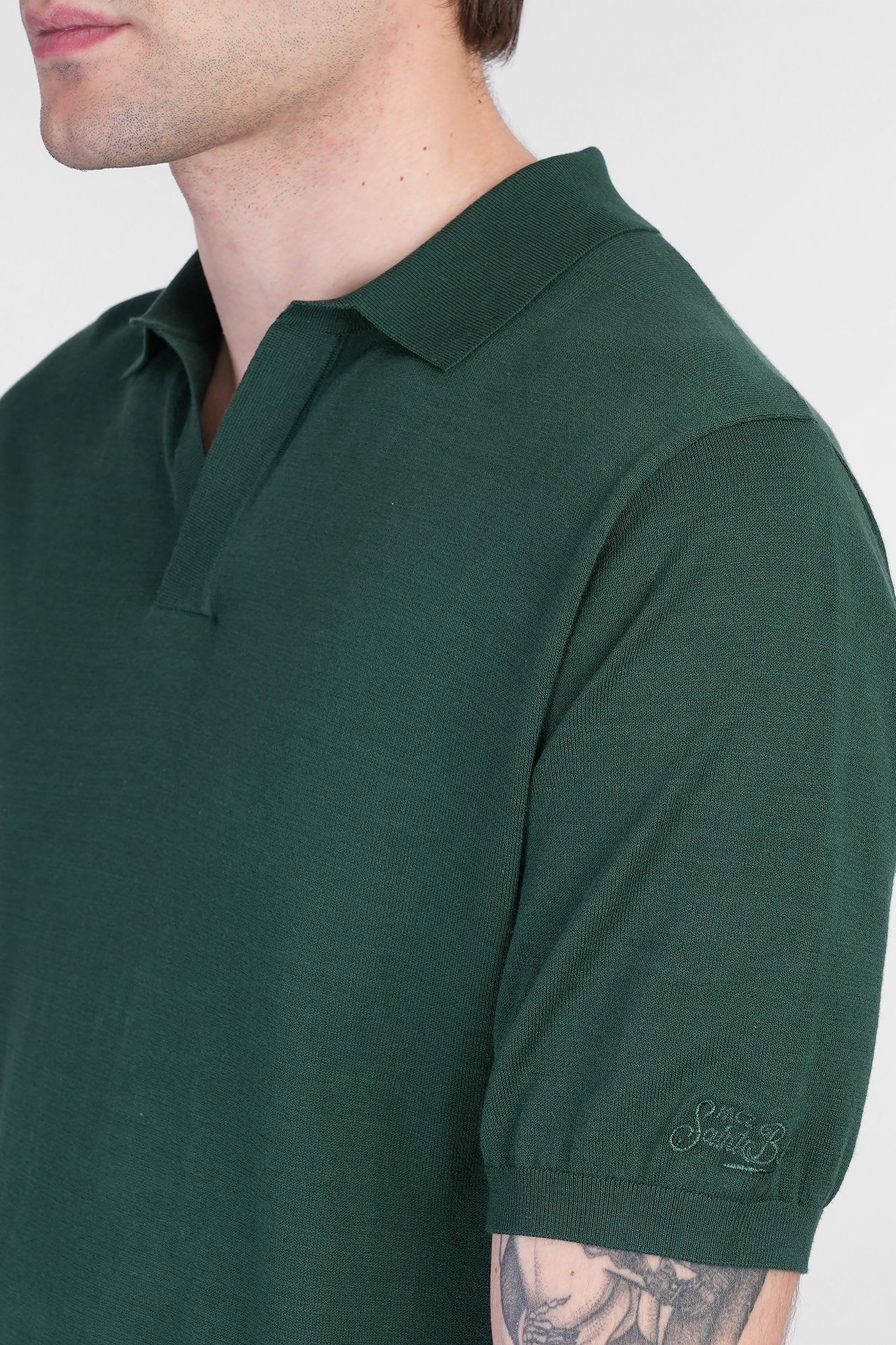 Mc2 Saint Barth Solan Polo In Green Cotton In Green