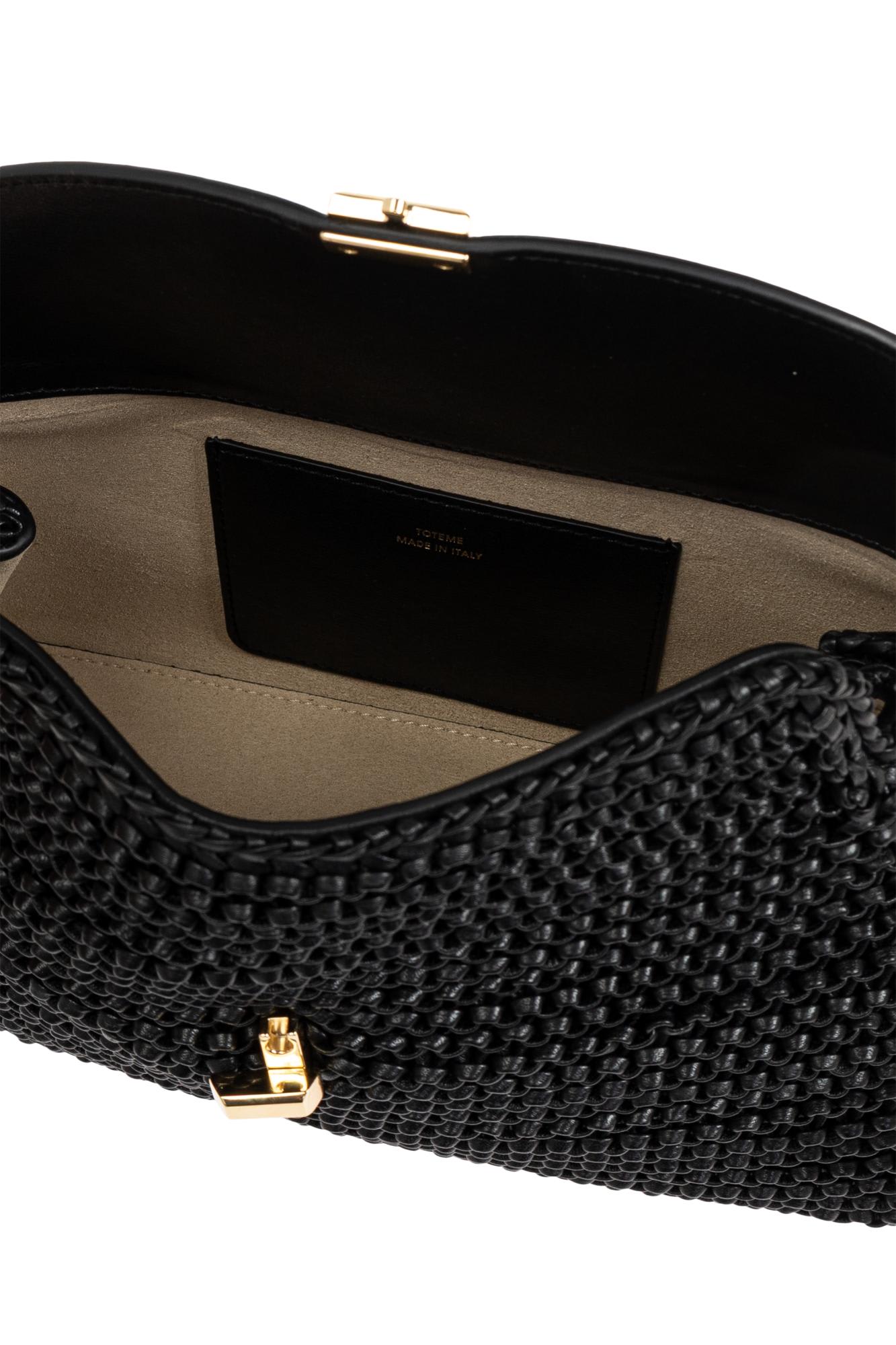 Totême Woven Leather T-lock Clutch Bag