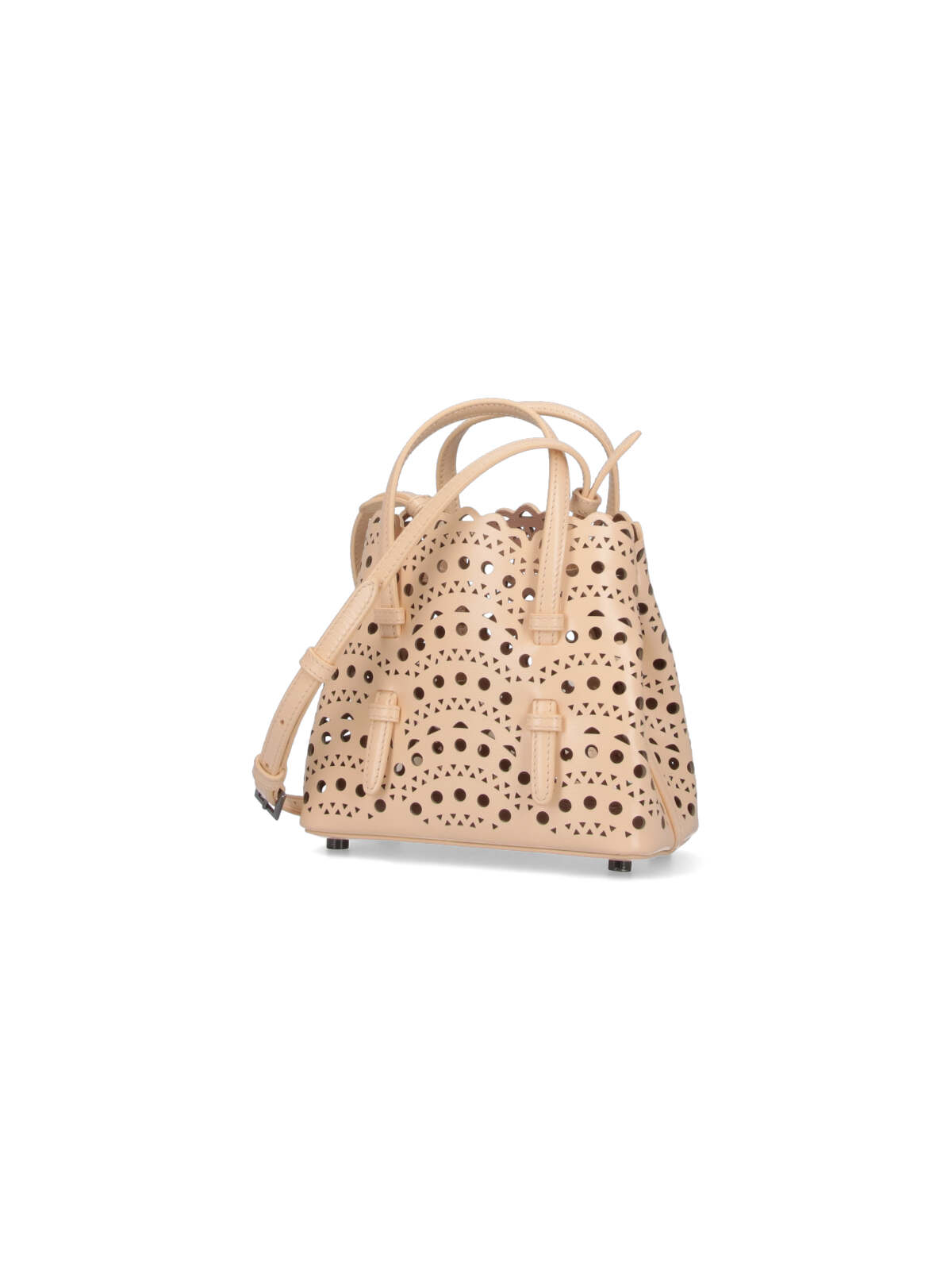 Shop Alaïa Mina 16 Vienne Micro Tote Bag In Beige