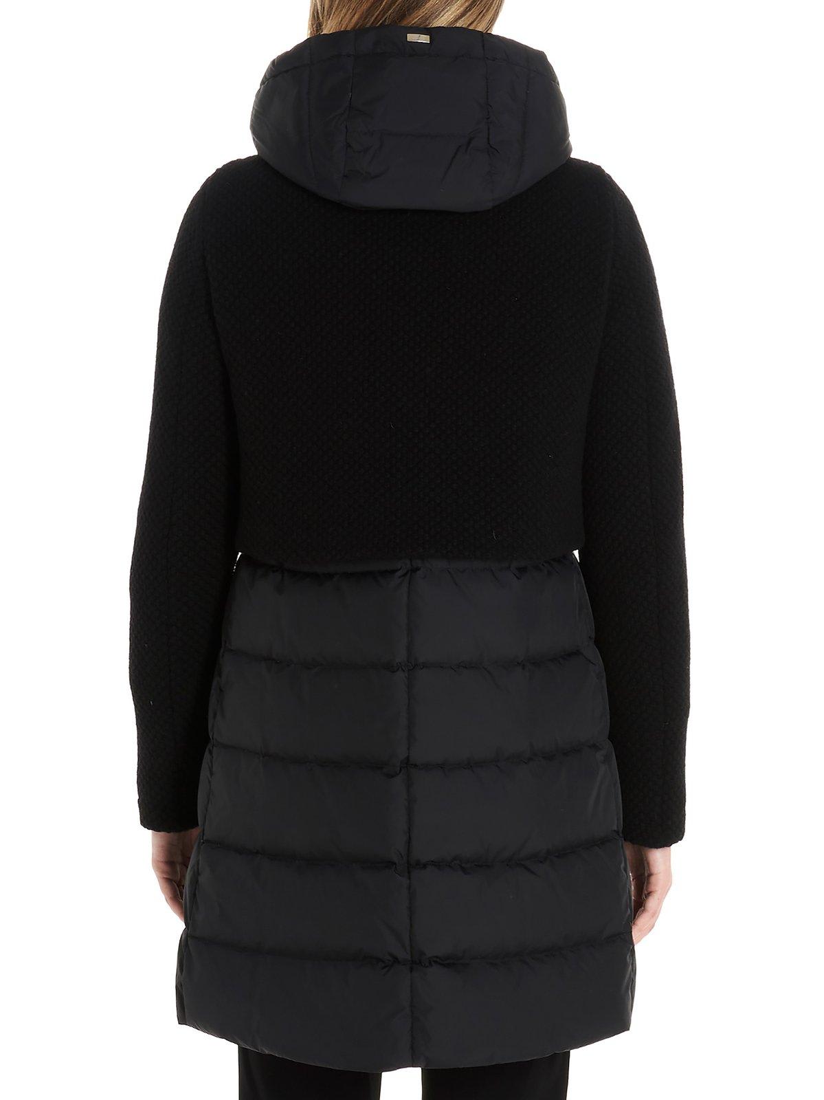 Herno Panelled Padded Coat In Nero