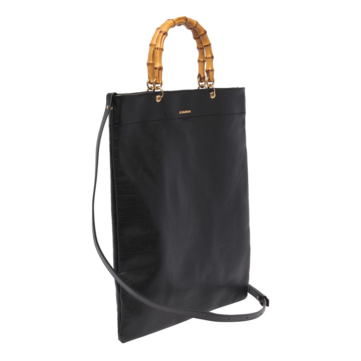 Shop Jil Sander Medium Tote Bag In Black
