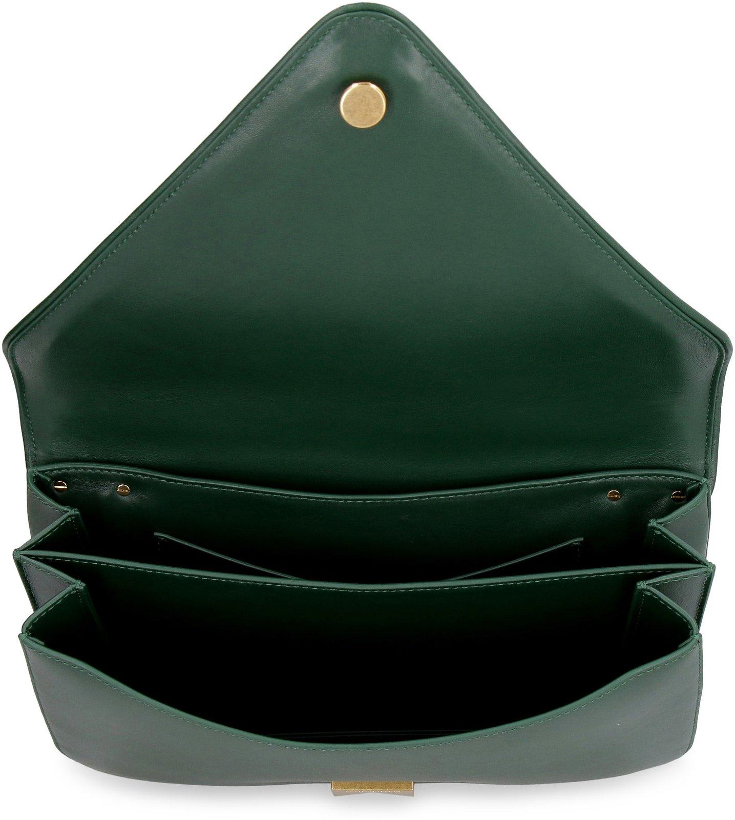 Shop Bottega Veneta Mount Envelope Shoulder Bag In Green