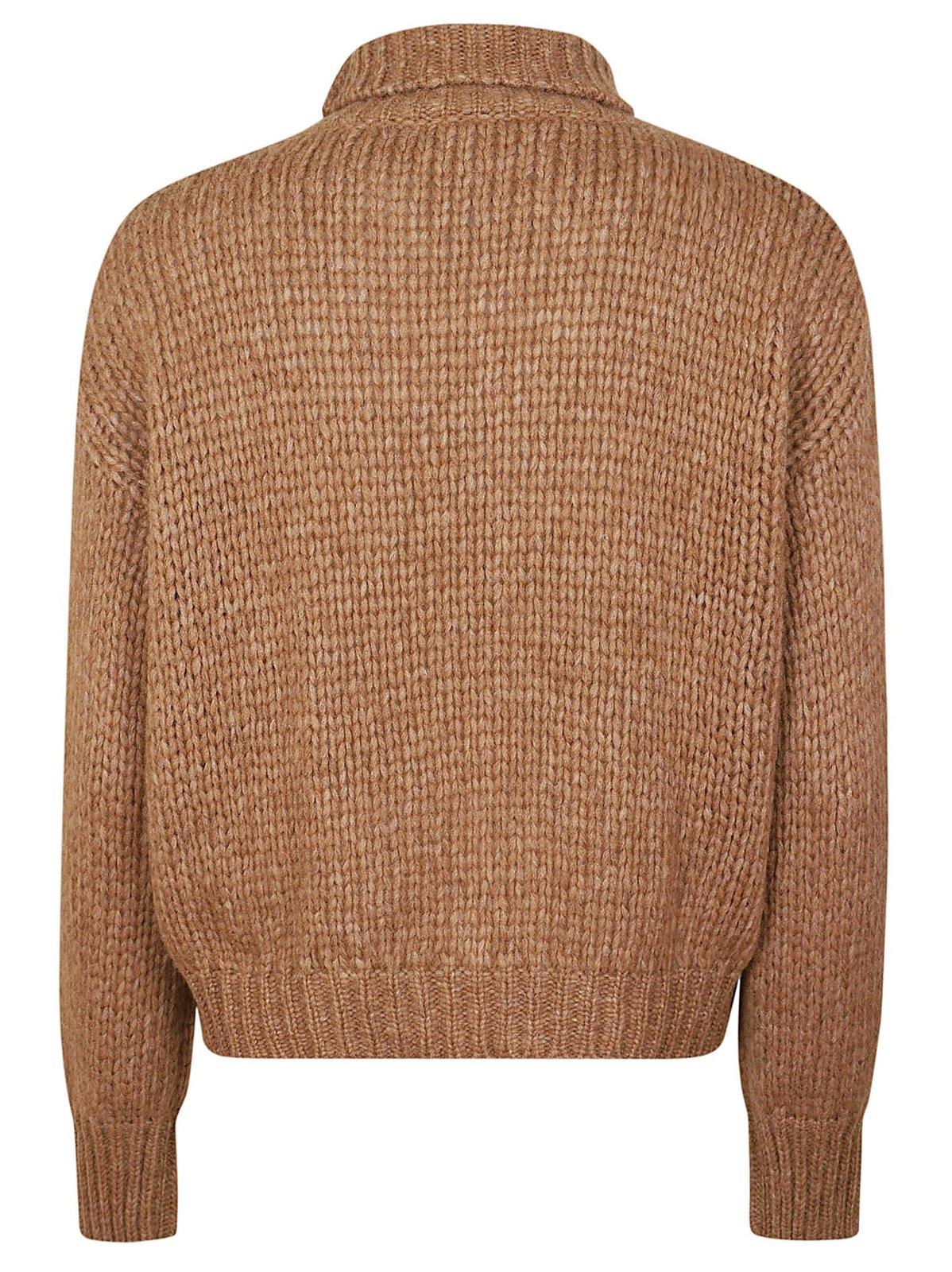 Shop Roberto Collina Turtleneck Knit Sweater In Cammello