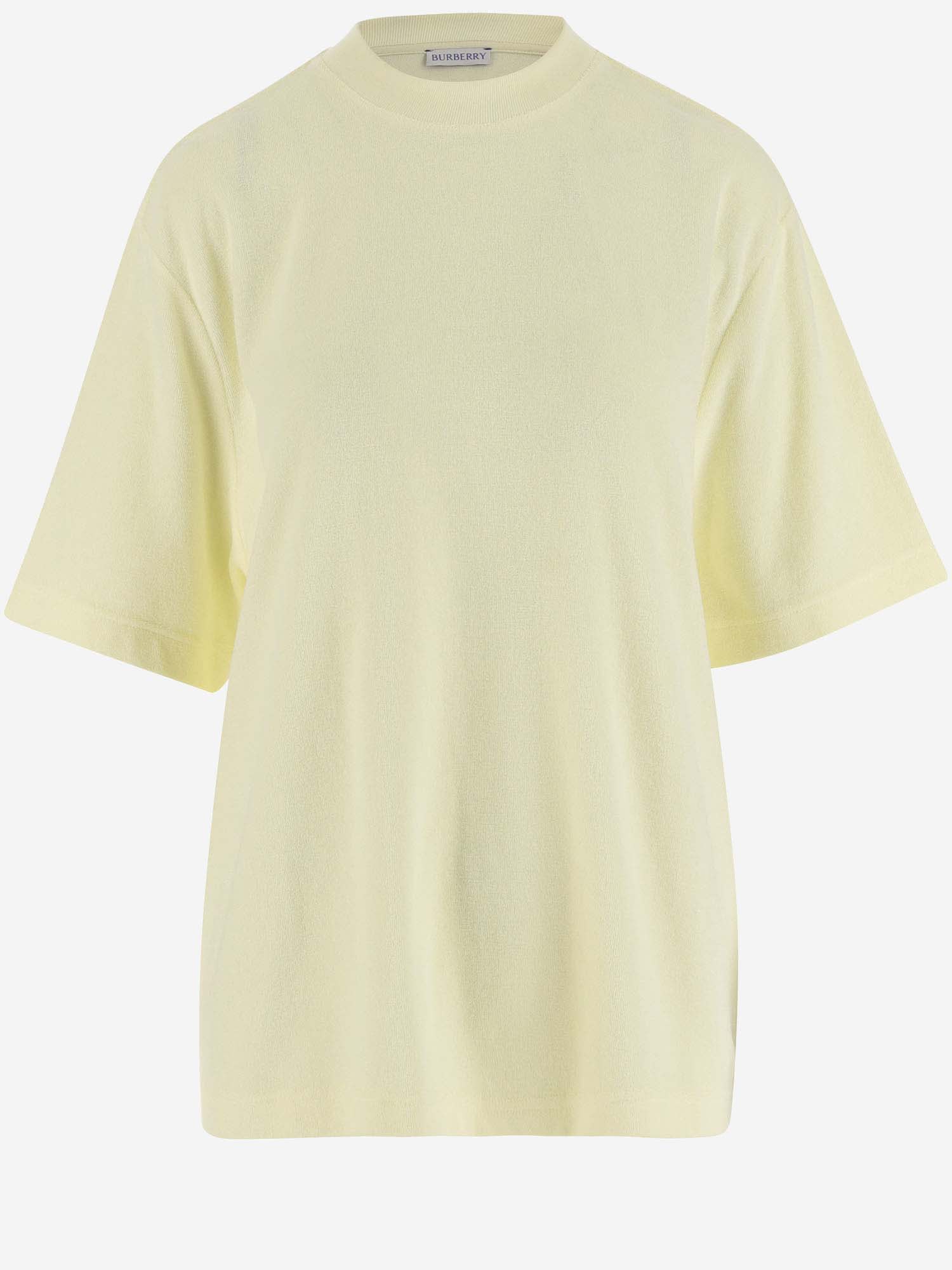 Shop Burberry Cotton Terry T-shirt With Ekd In Sherbet
