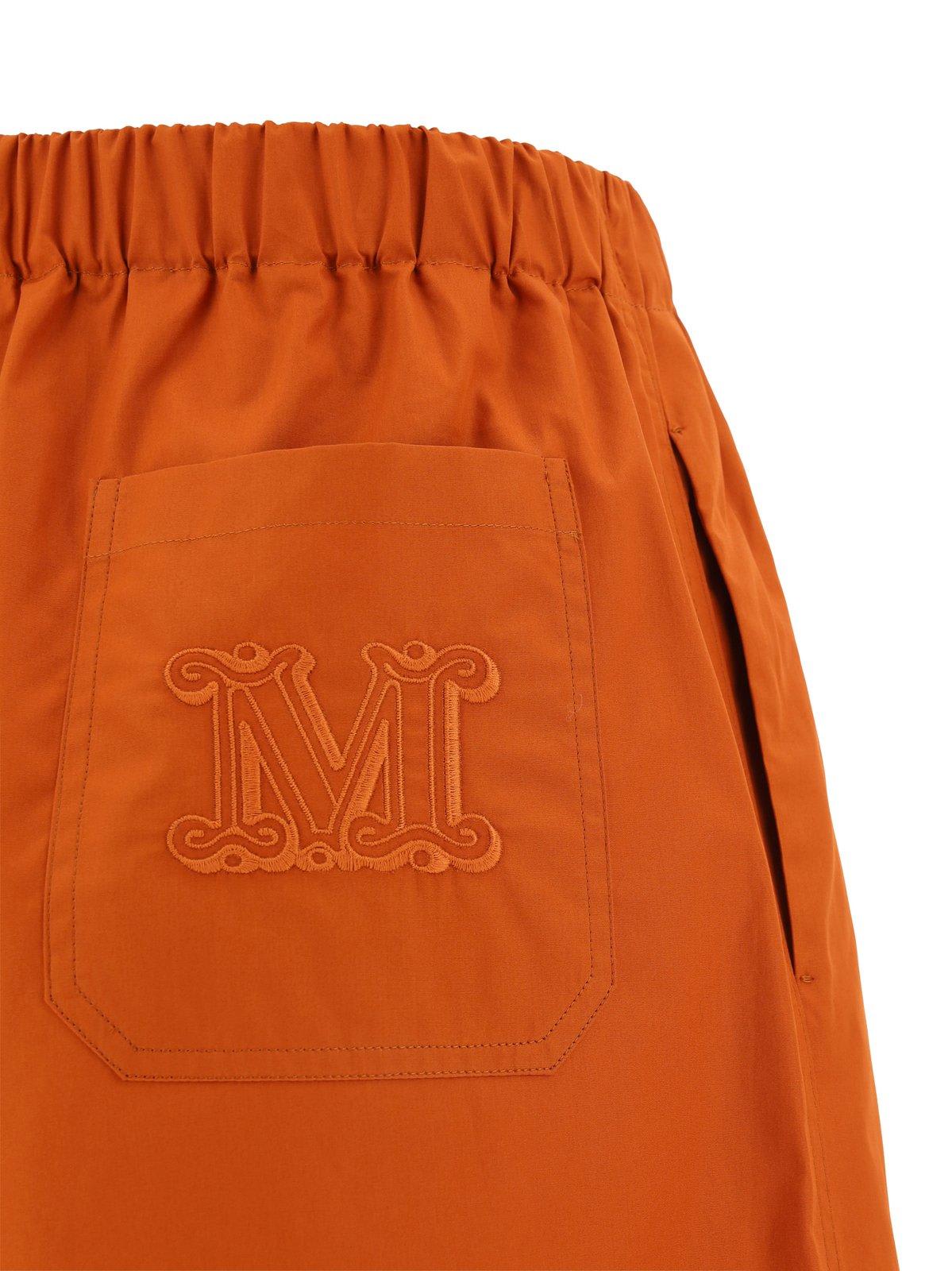 Shop Max Mara High Waisted Wide Leg Trousers In Orange
