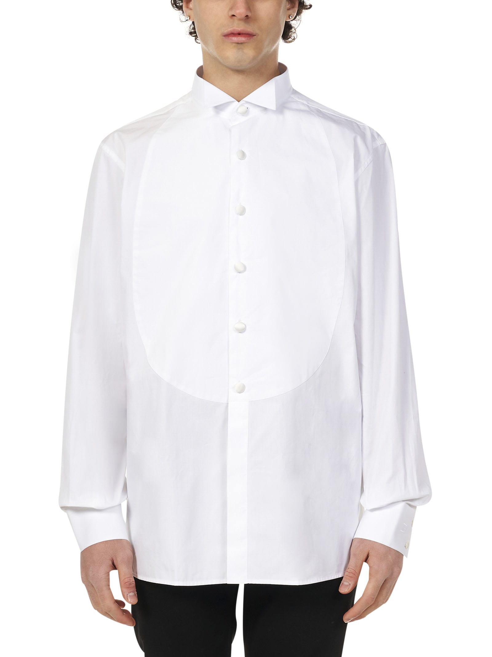 Shop Balmain Shirt In Blanc Optique