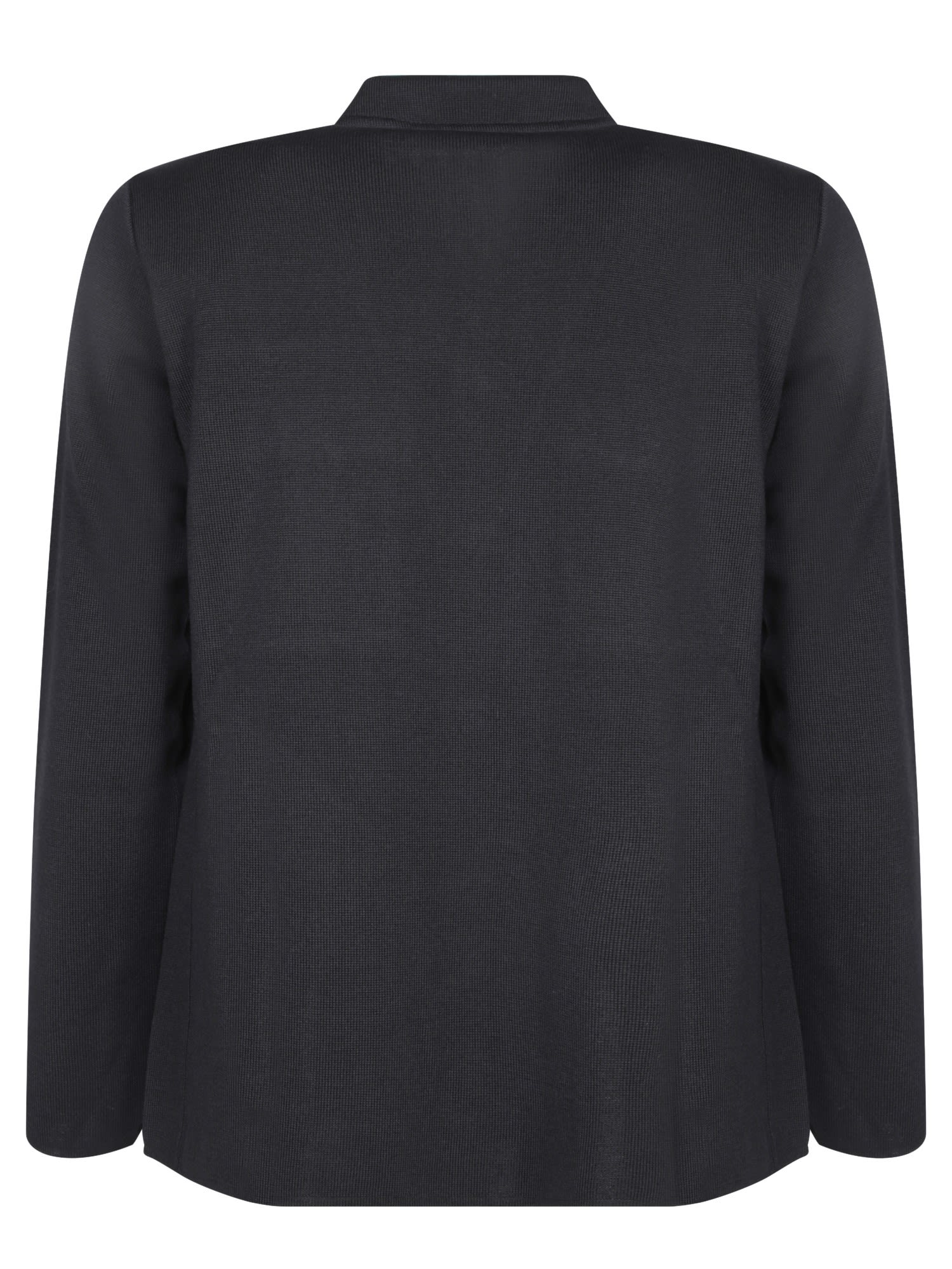 Shop Lardini Black Wool Overshirt