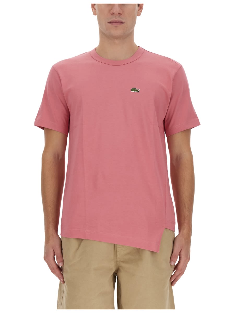 Shop Comme Des Garçons Shirt Comme Des Garcons Shirt X Lacoste T-shirt In Pink