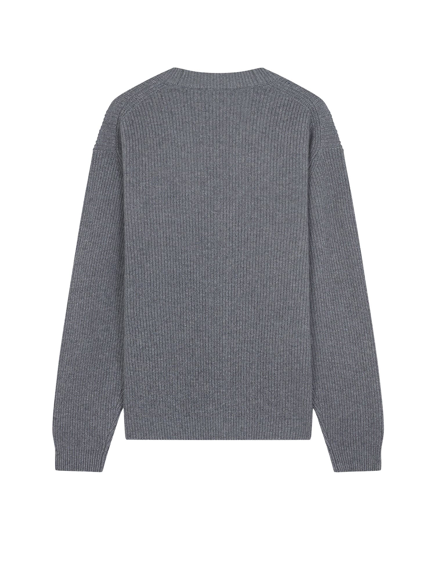 Maison Kitsuné Wool Blend Cardigan With Embroidered Foxy Patch On The Front In Gray
