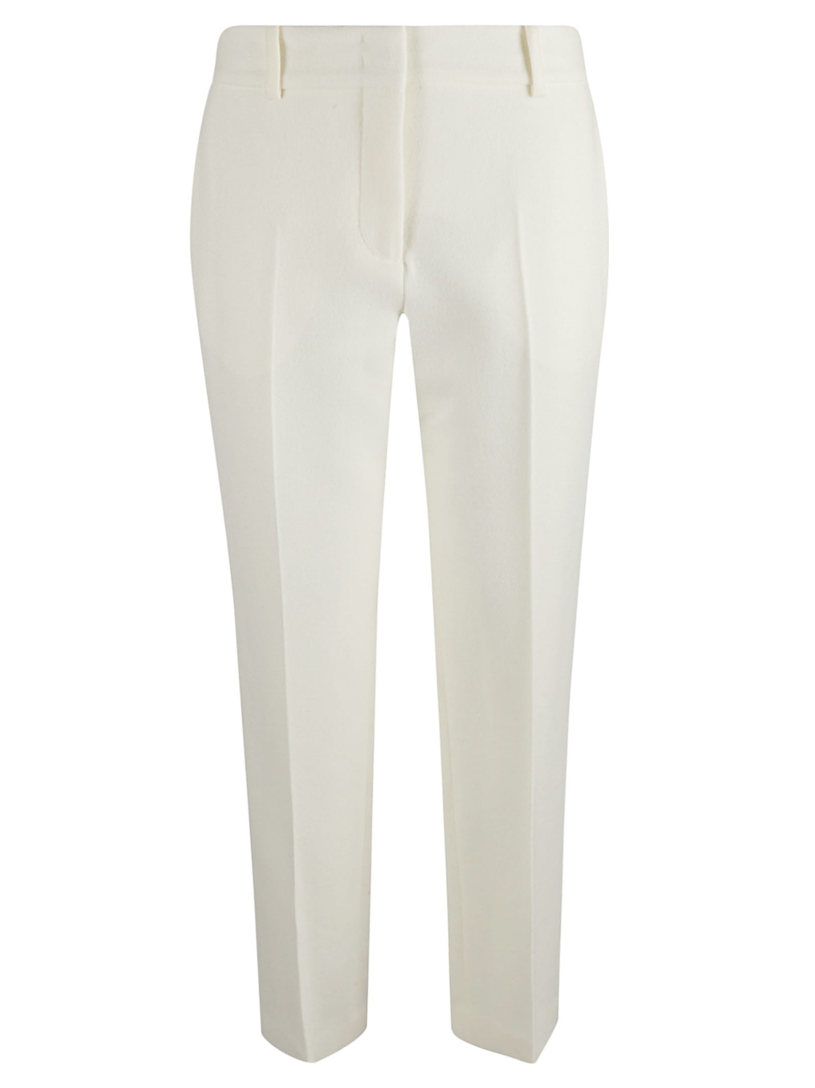 Shop Ermanno Scervino Concealed Fitted Trousers In Cream