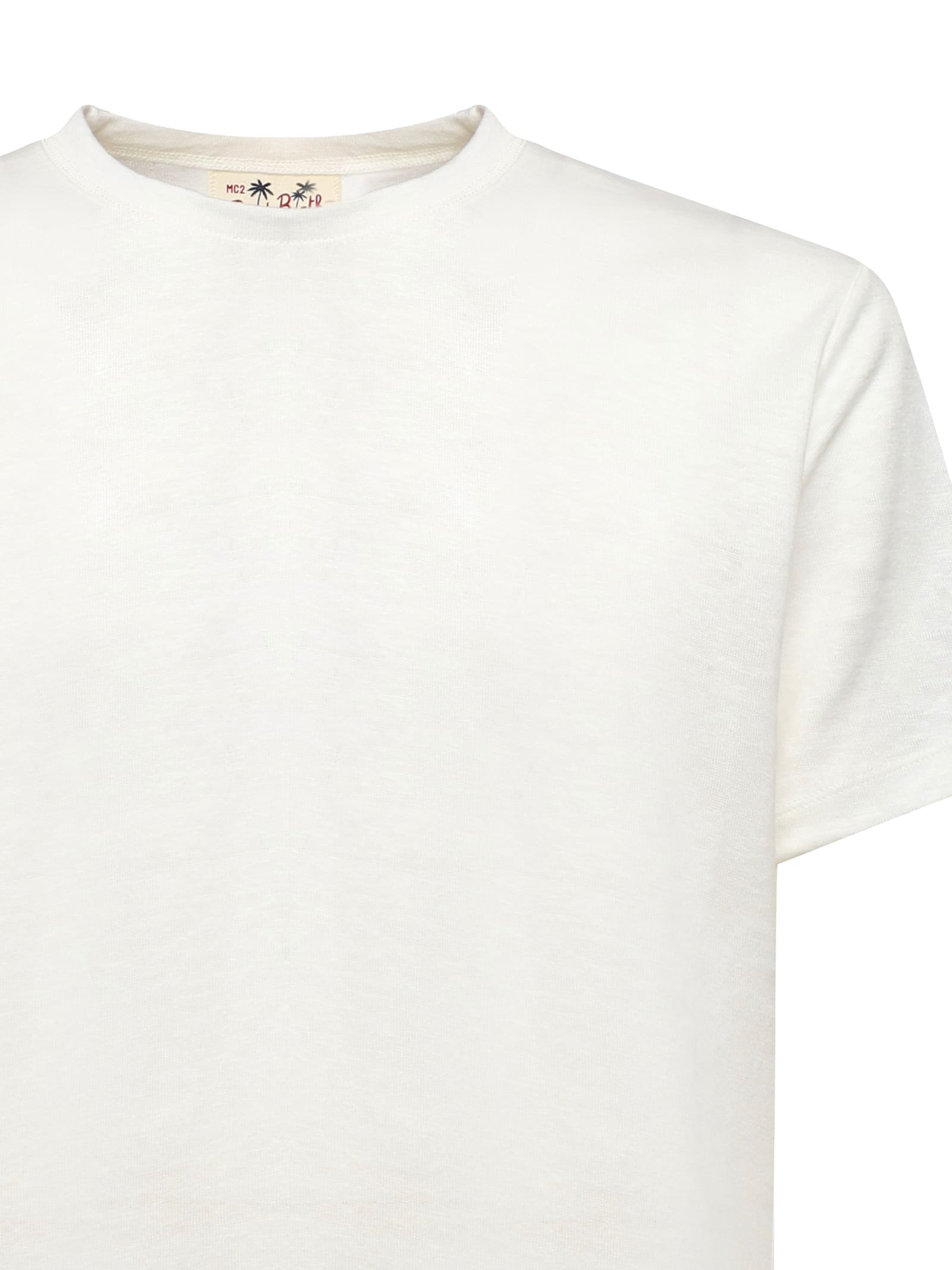 Mc2 Saint Barth Ecstasea T-shirt In Linen In White