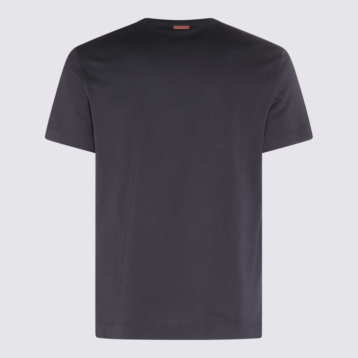Shop Zegna Navy Blue Cotton T-shirt