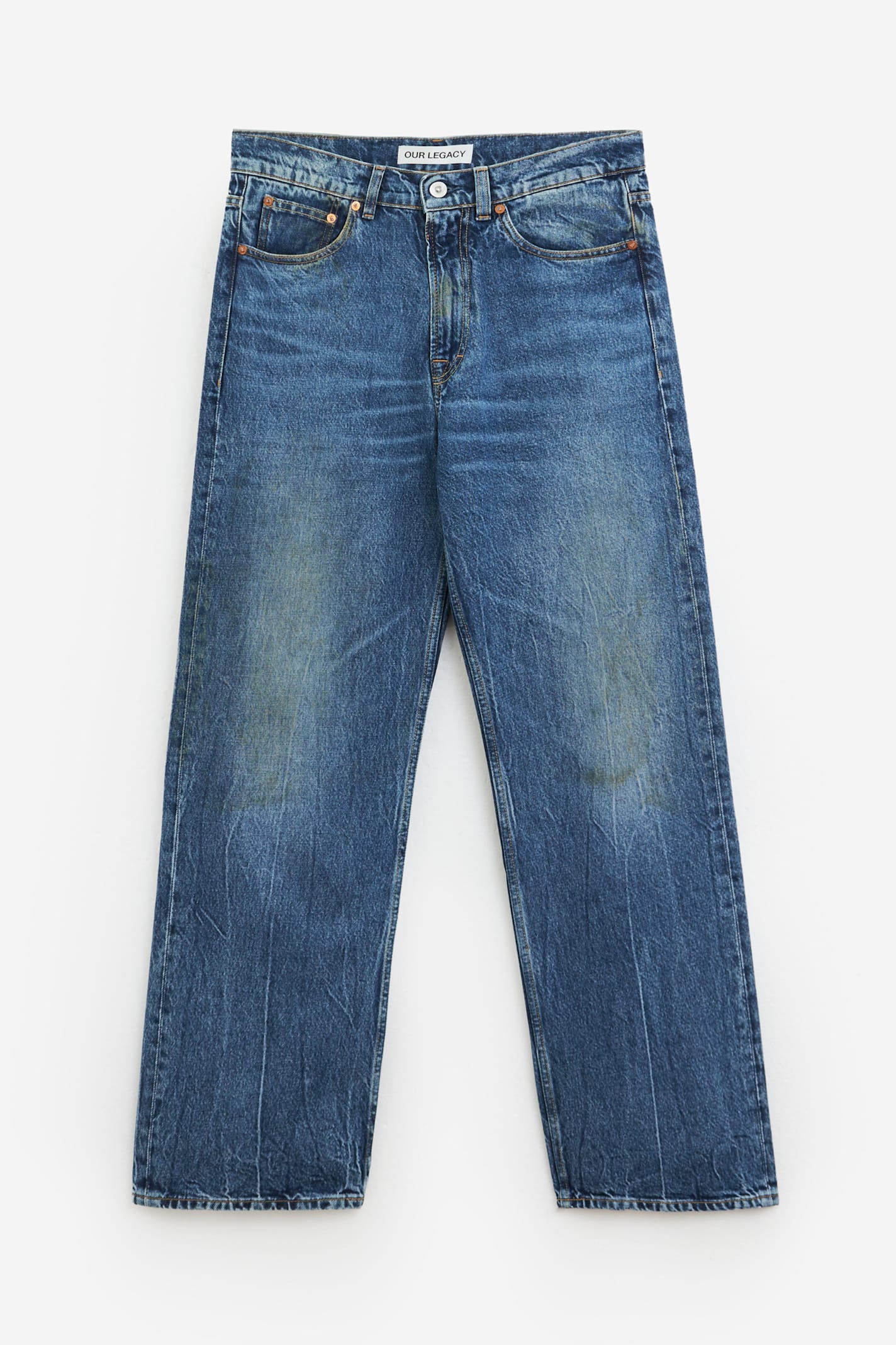 Our Legacy Mens Third Cut Relaxed Wide Leg Jeans In Cyan