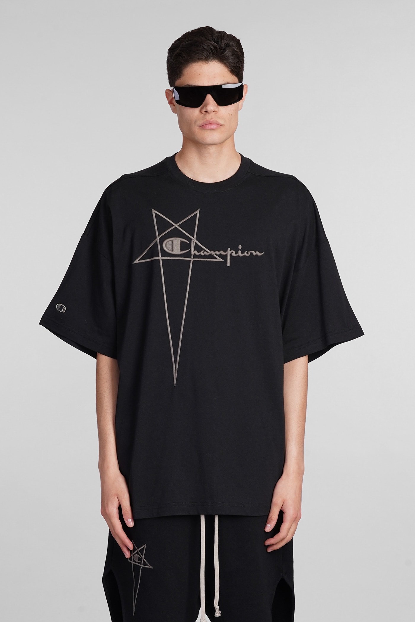 Rick Owens X Champion Tommy T T-shirt In Black Cotton