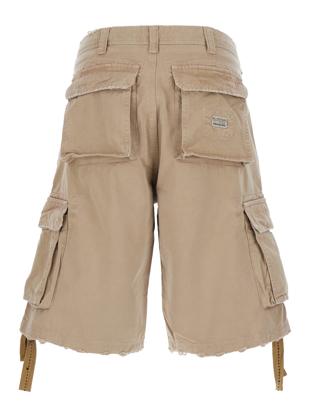 Shop Erl Unisex Classic Cargo Shorts Woven In Beige