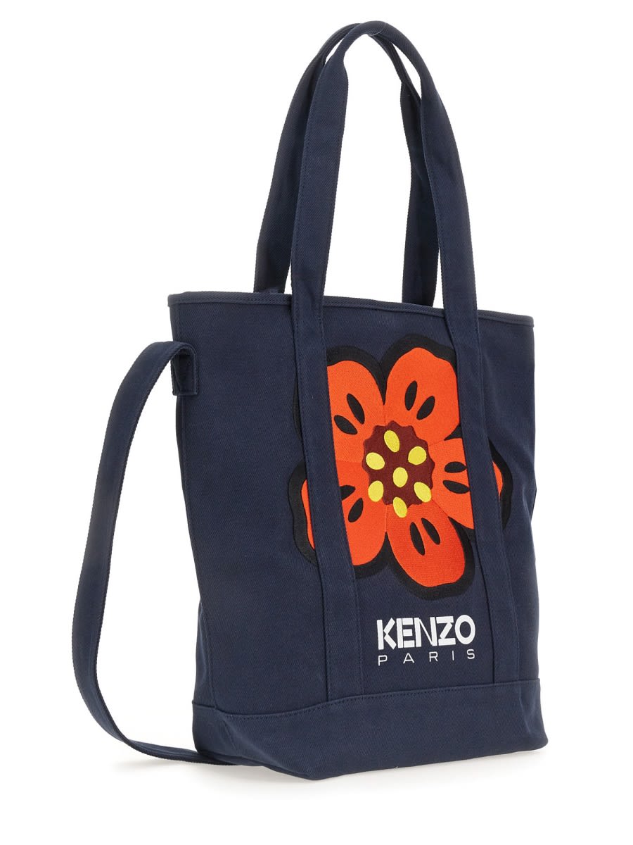 Shop Kenzo Boke Flower Shoulder Tote Bag In Blue