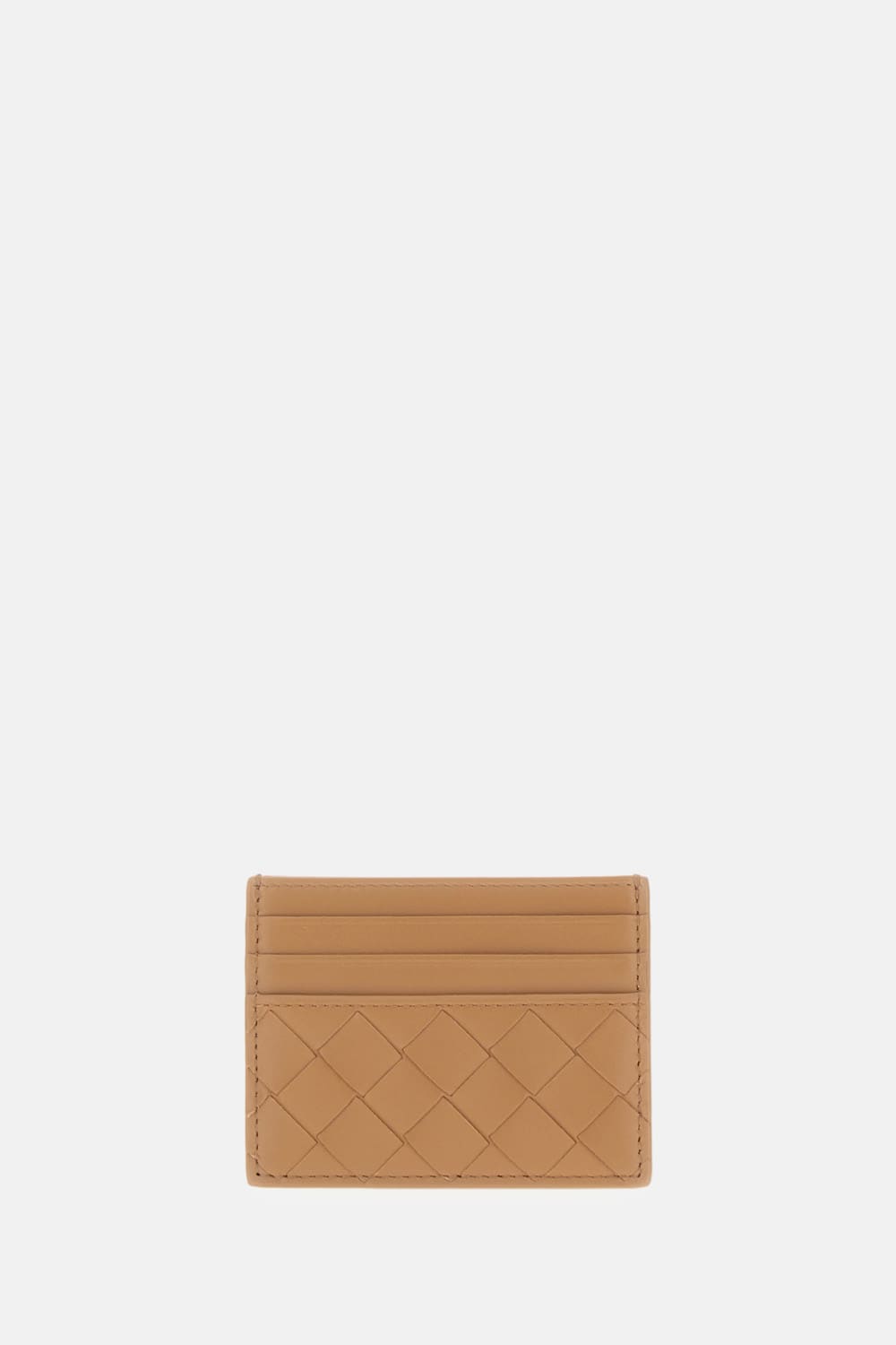 Bottega Veneta Small Card Holder Intreccio In Brown