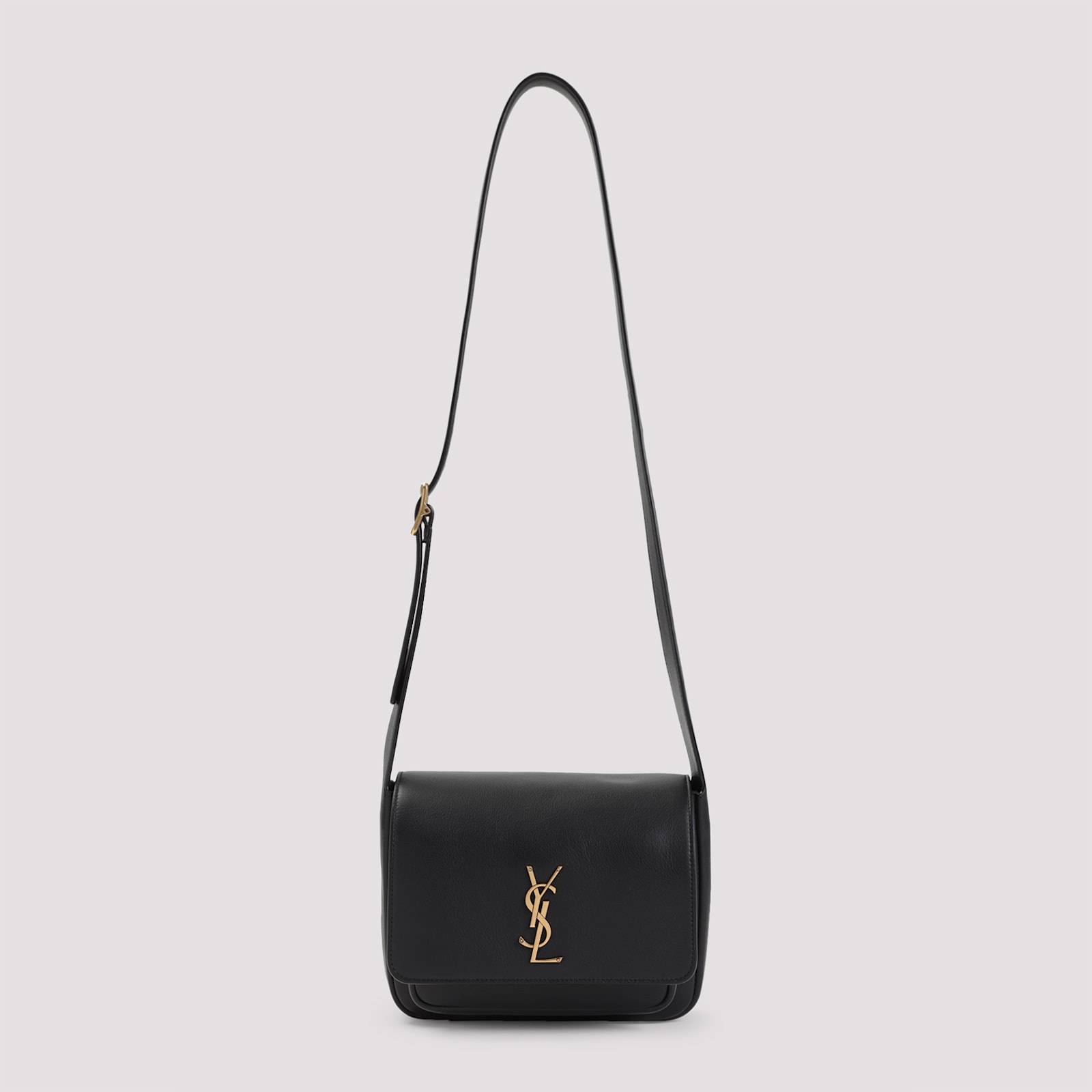 Saint Laurent Black Leather Niki Saddle Crossbody Bag