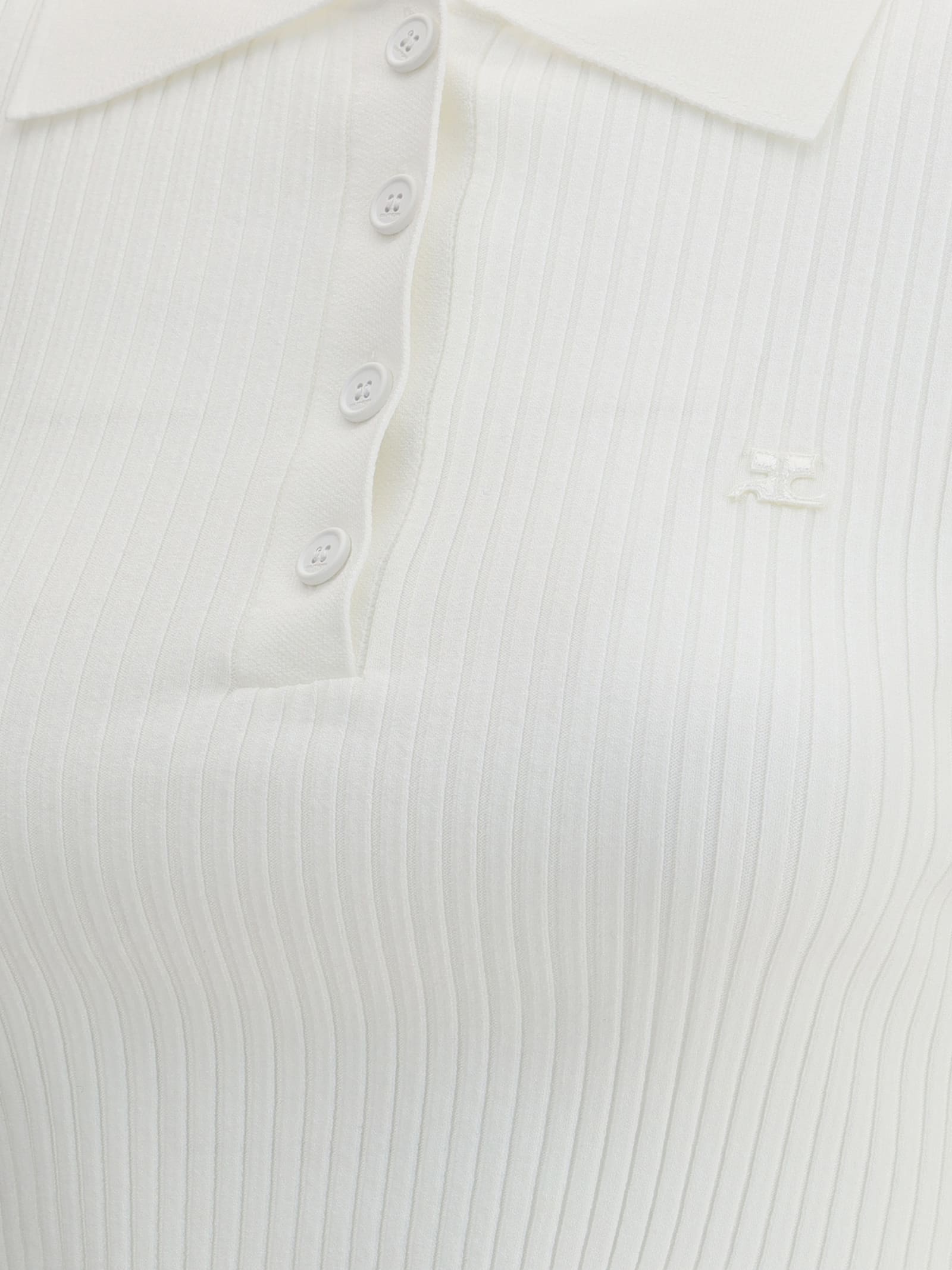 Shop Courrèges Cropped Polo Shirt