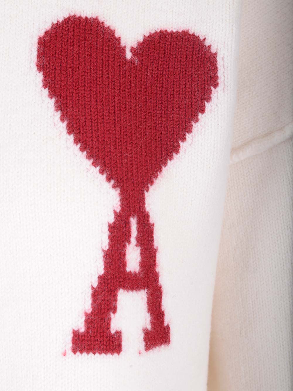Ami Alexandre Mattiussi Ami Paris Turtleneck Sweater Ami De Coeur White Men In Animal Print