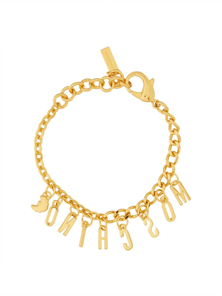 Moschino Logo Bracelet In Gold